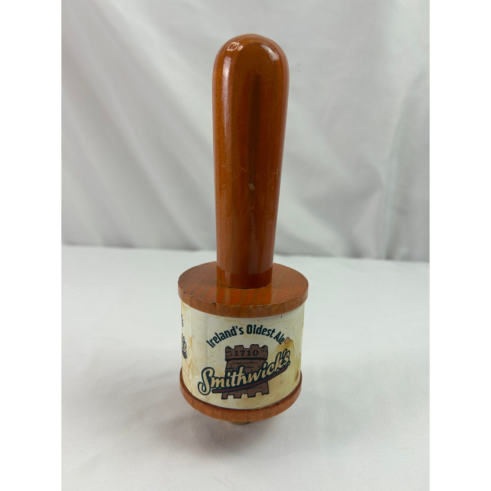 Smithwick's Irish Ale Vintage Wood Beer Tap Handle 1710 Pub Bar Breweriana