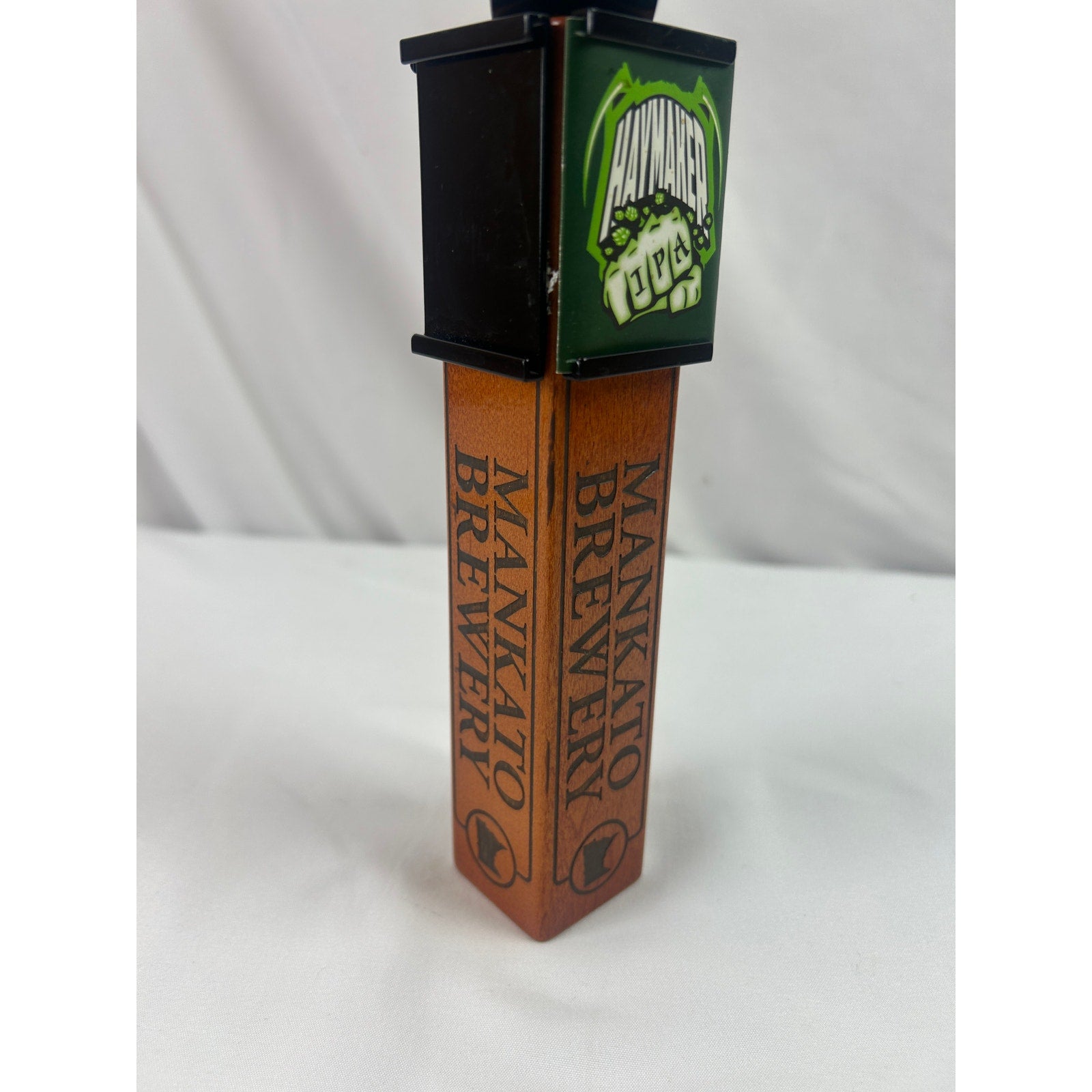 Mankato Brewery Haymaker IPA Beer Tap Handle Minnesota Wood Breweriana 10in