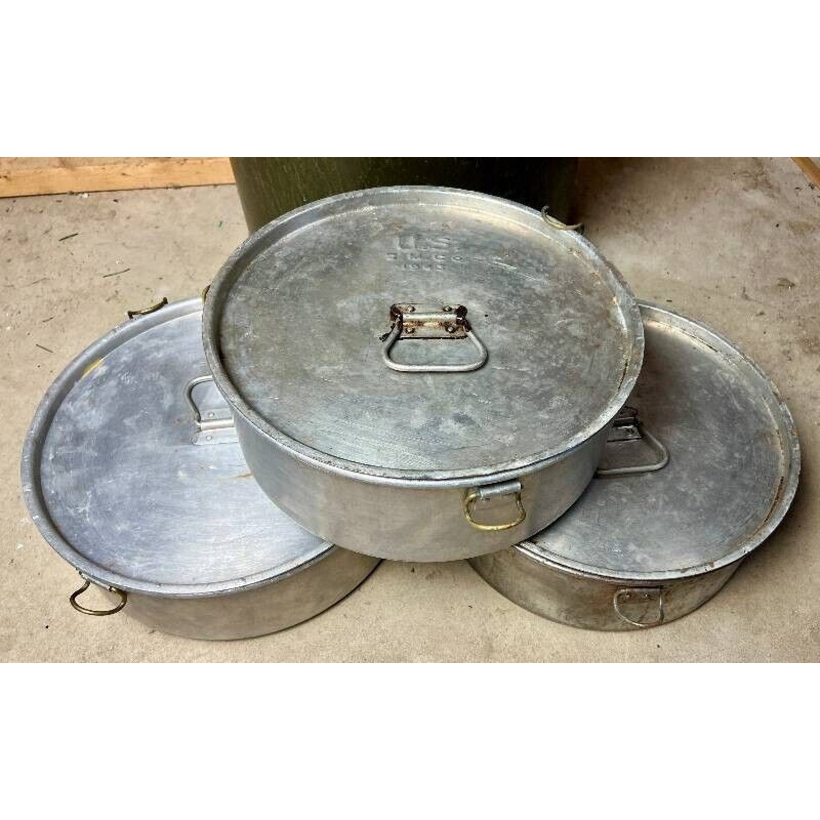 WWII US Army Mermite Food Container 1943/44 SMCO w/ 3 Inserts Militaria