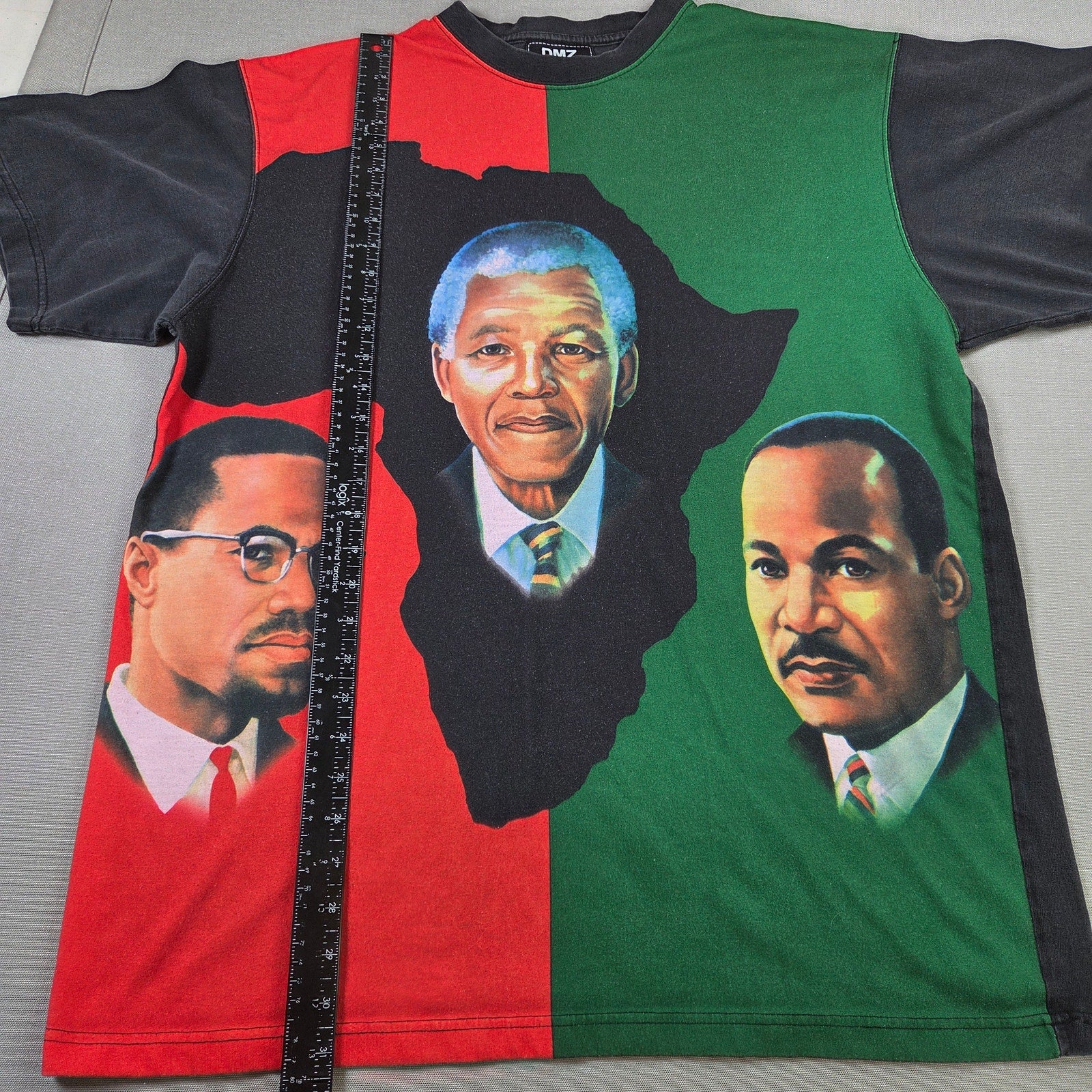 DMZ Malcolm X MLK Mandela Africa Graphic T Shirt XL Pan African Tee Black