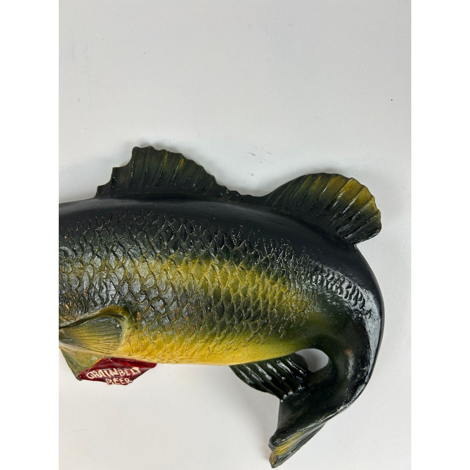 Rare Grain Belt Beer Chalkware Fish Plaque Vintage 1950s Breweriana Sign
