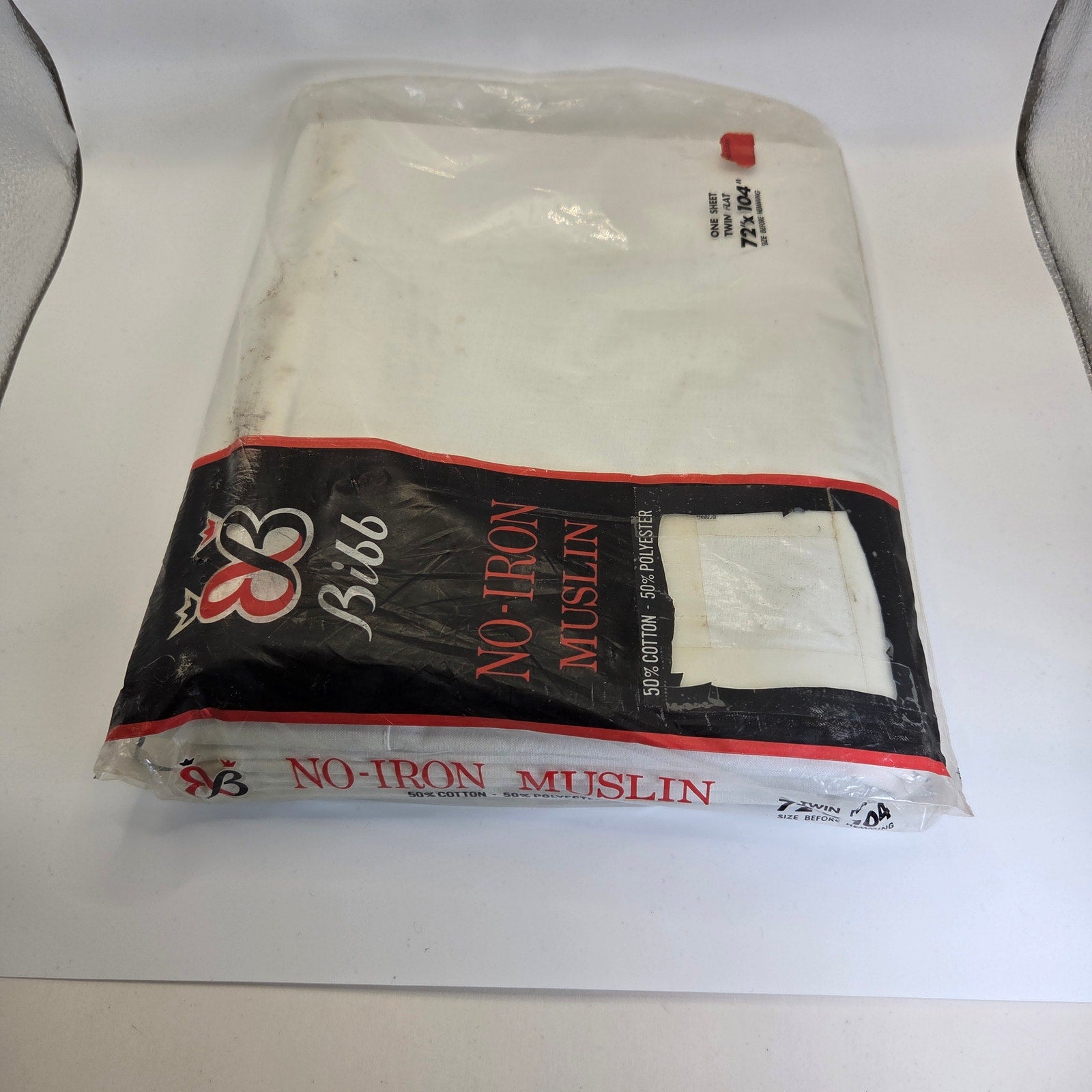Vintage 1980s Bibb No-Iron Muslin Twin Flat Sheet 72x104 USA Sealed NOS