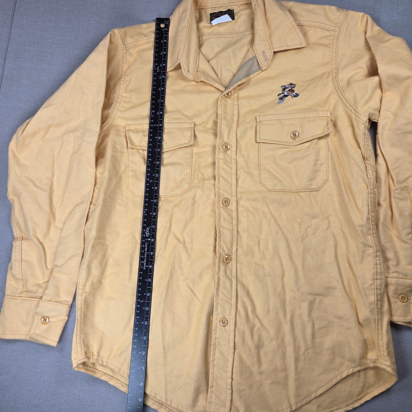 Deerskin Melton Shirt Co Duck Embroidered Chamois Shirt USA Mens Large