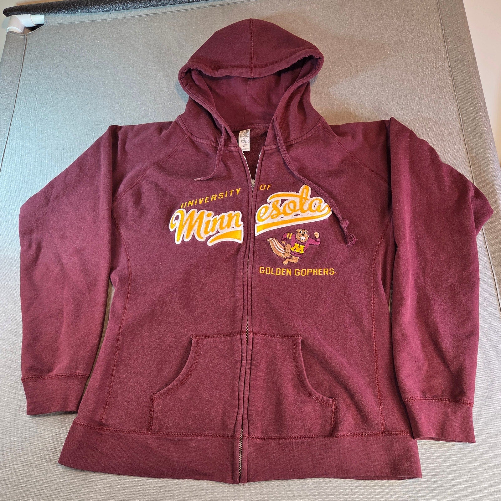 Golden Gophers Hoodie Women’s XL Signature Sportswear Full Zip Maroon Discolor