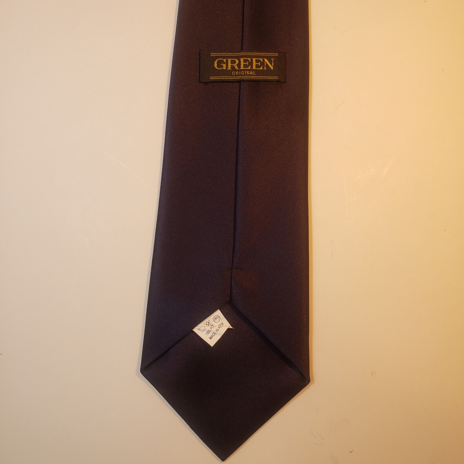 Green Original Solid Navy Blue Tie Made in Korea