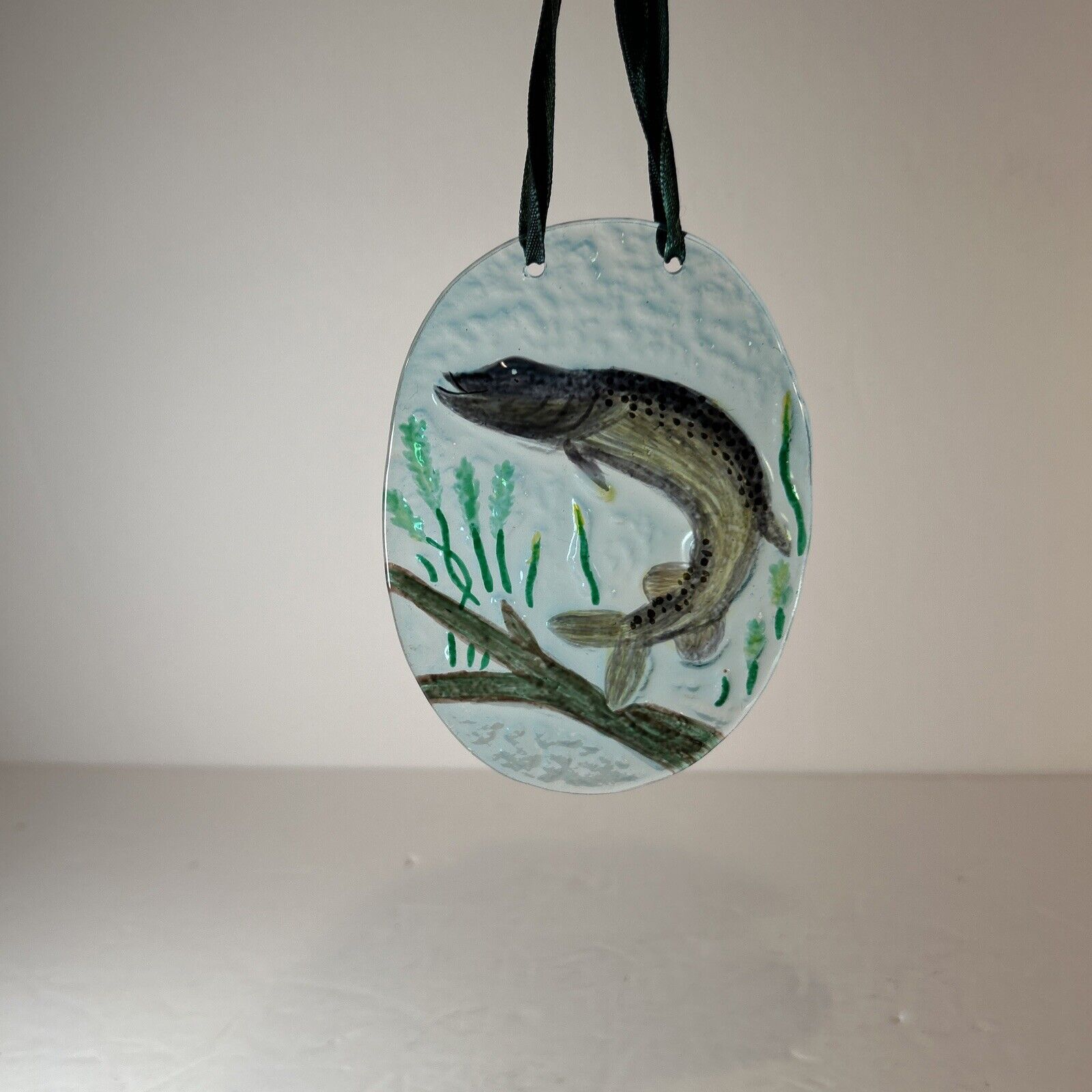 Fishing Glass Sun Catcher Ornament – Northern Pike Fish Holiday Decor