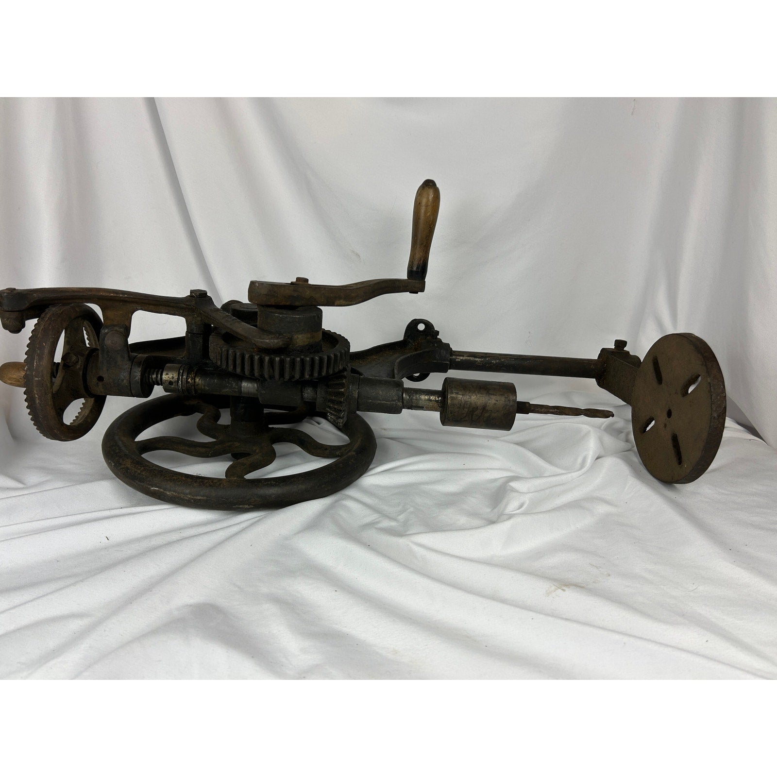 Antique Champion Blower Forge Post Drill Lancaster PA Hand Crank Drill