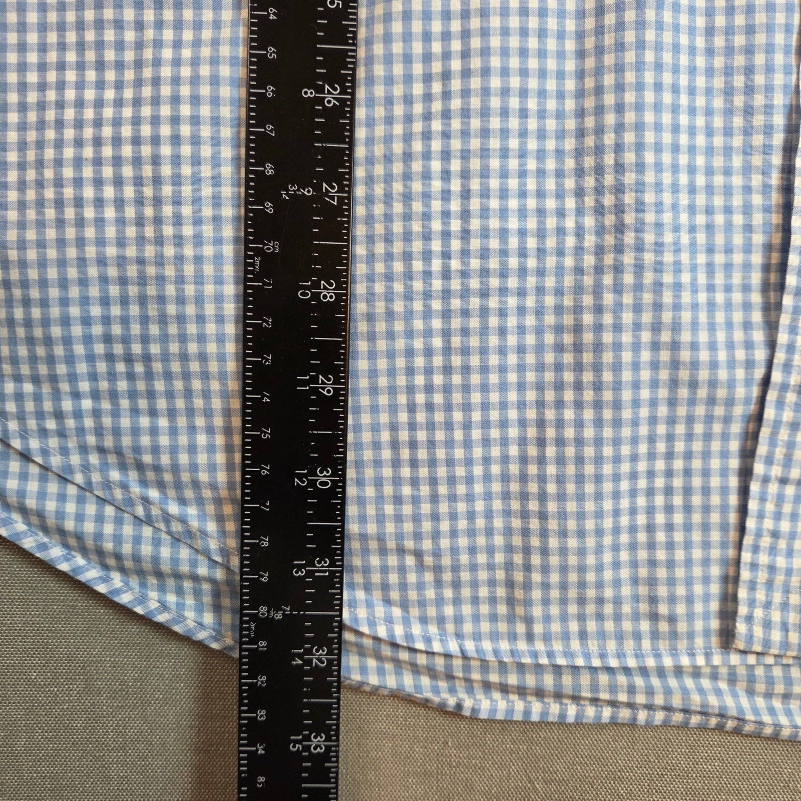 Ralph Lauren Blake Blue Check Short Sleeve Button Down Shirt L Cotton