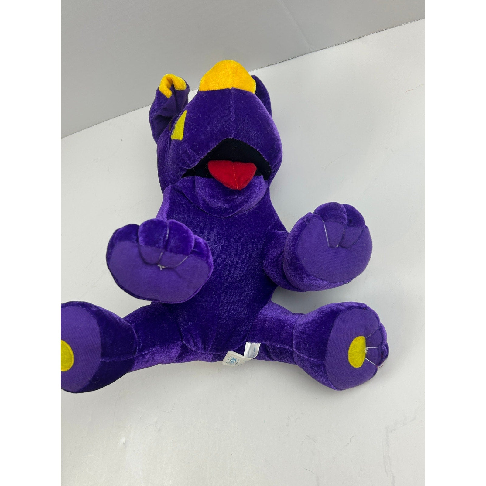 Toy Network Purple Dog Plush Stuffed Animal Yellow Spots Tongue Out 2003 NWT