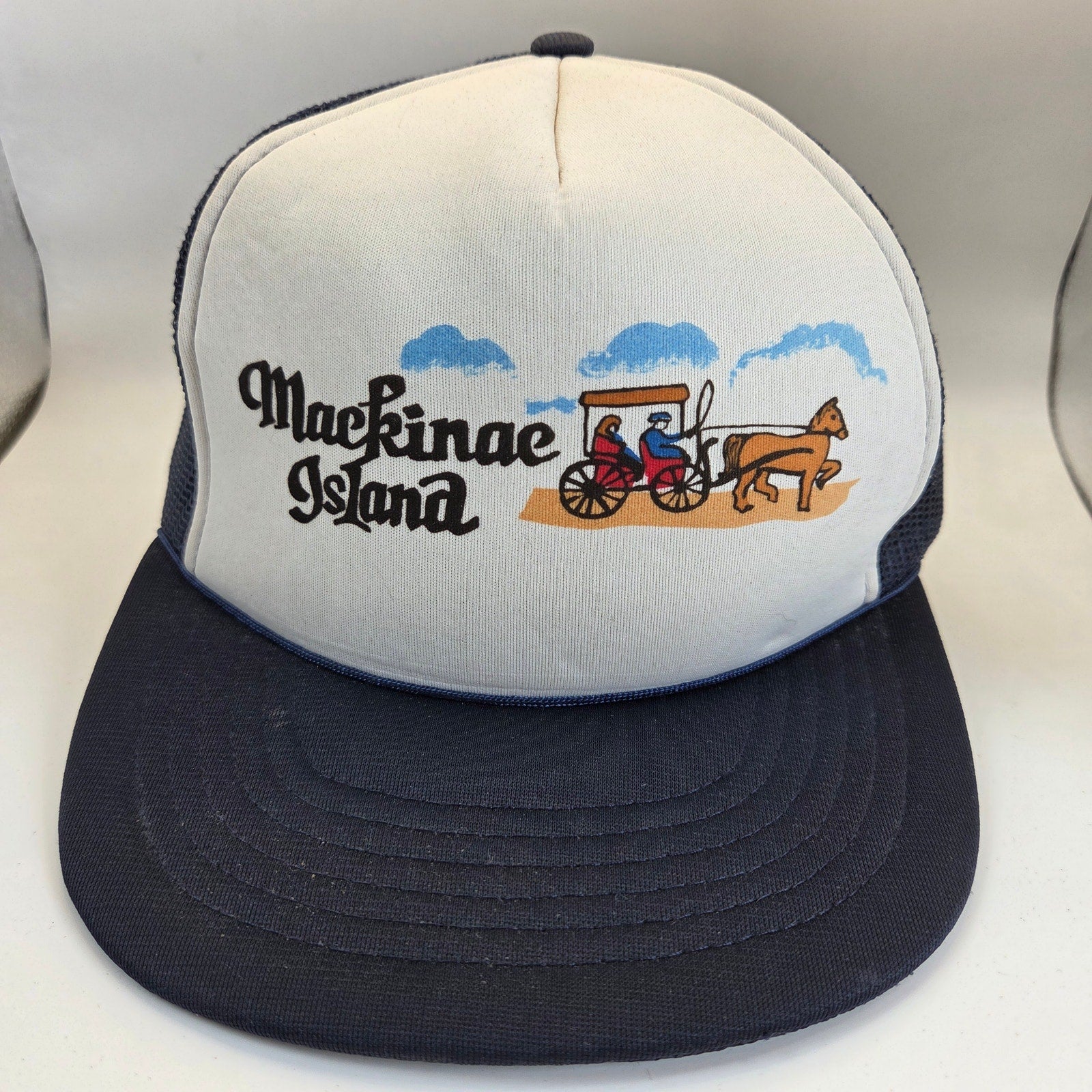 Vintage Mackinac Island Michigan Trucker Hat Foam Mesh Snapback Taiwan R.O.C.