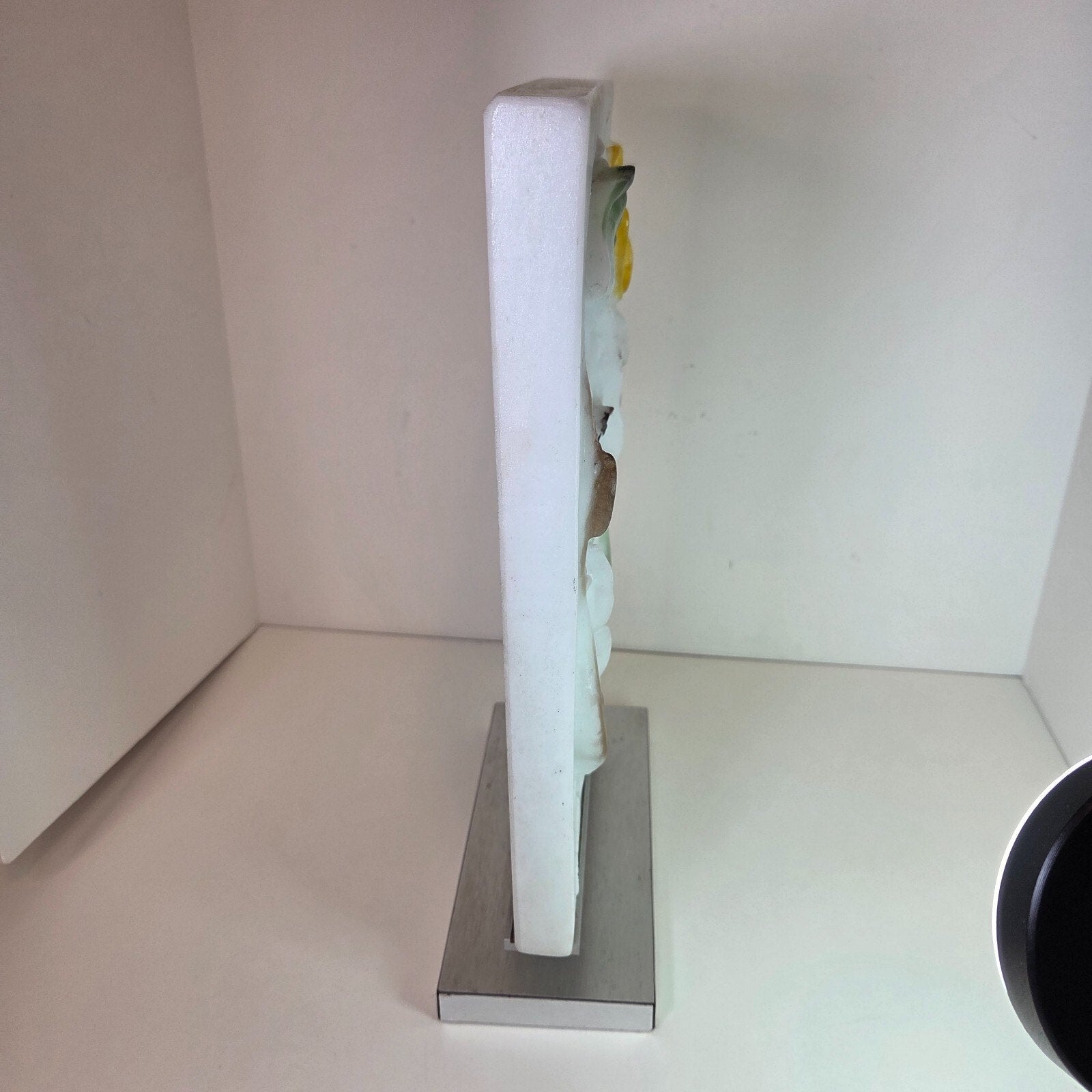 Daum France Pate de Verre Sculpture “Piccolo Fiore” by Ernesto Treccani Signed 14"