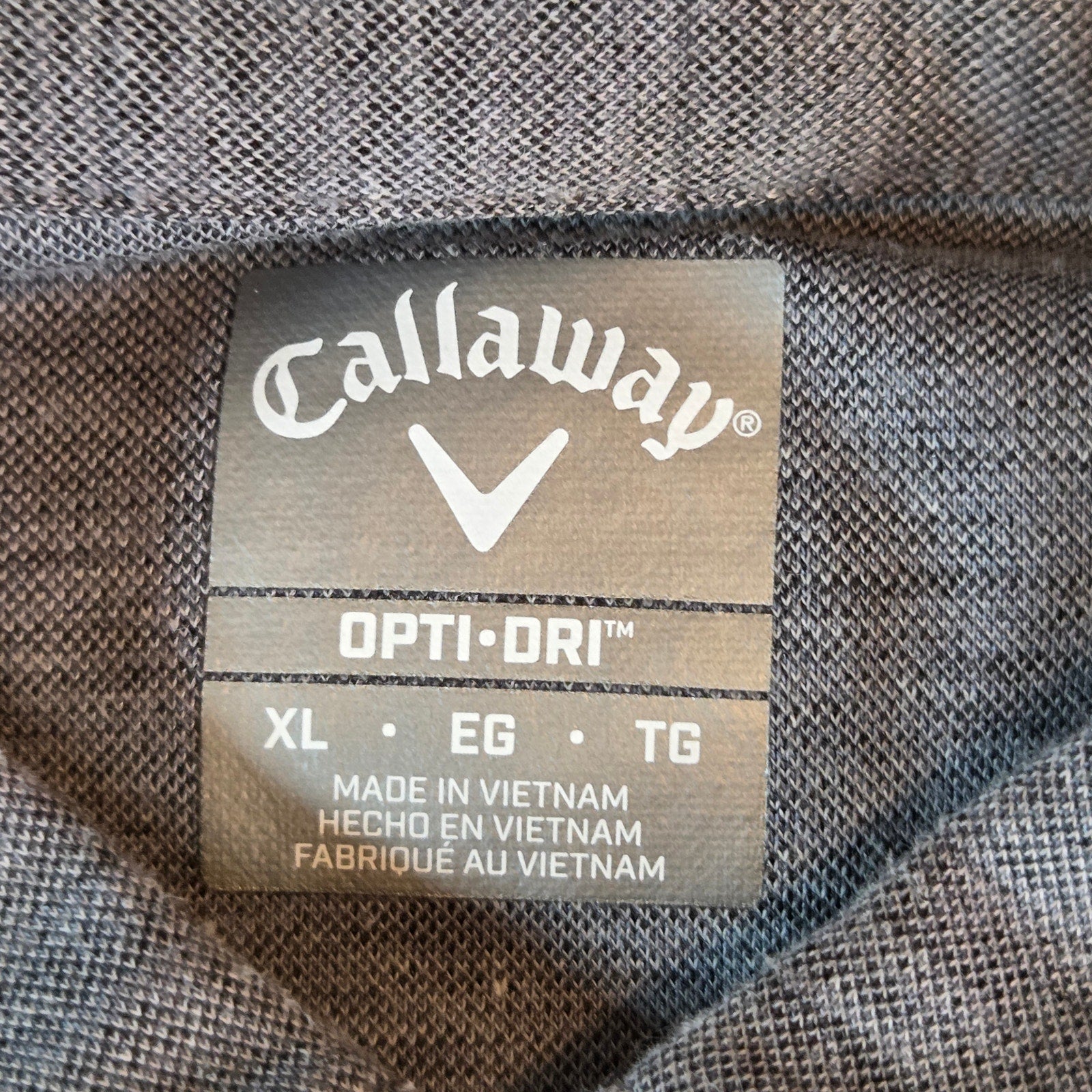 Long Sleeve Golf Shirt Callaway Opti-Dri XL Gray Performance Polo Stretch Casual