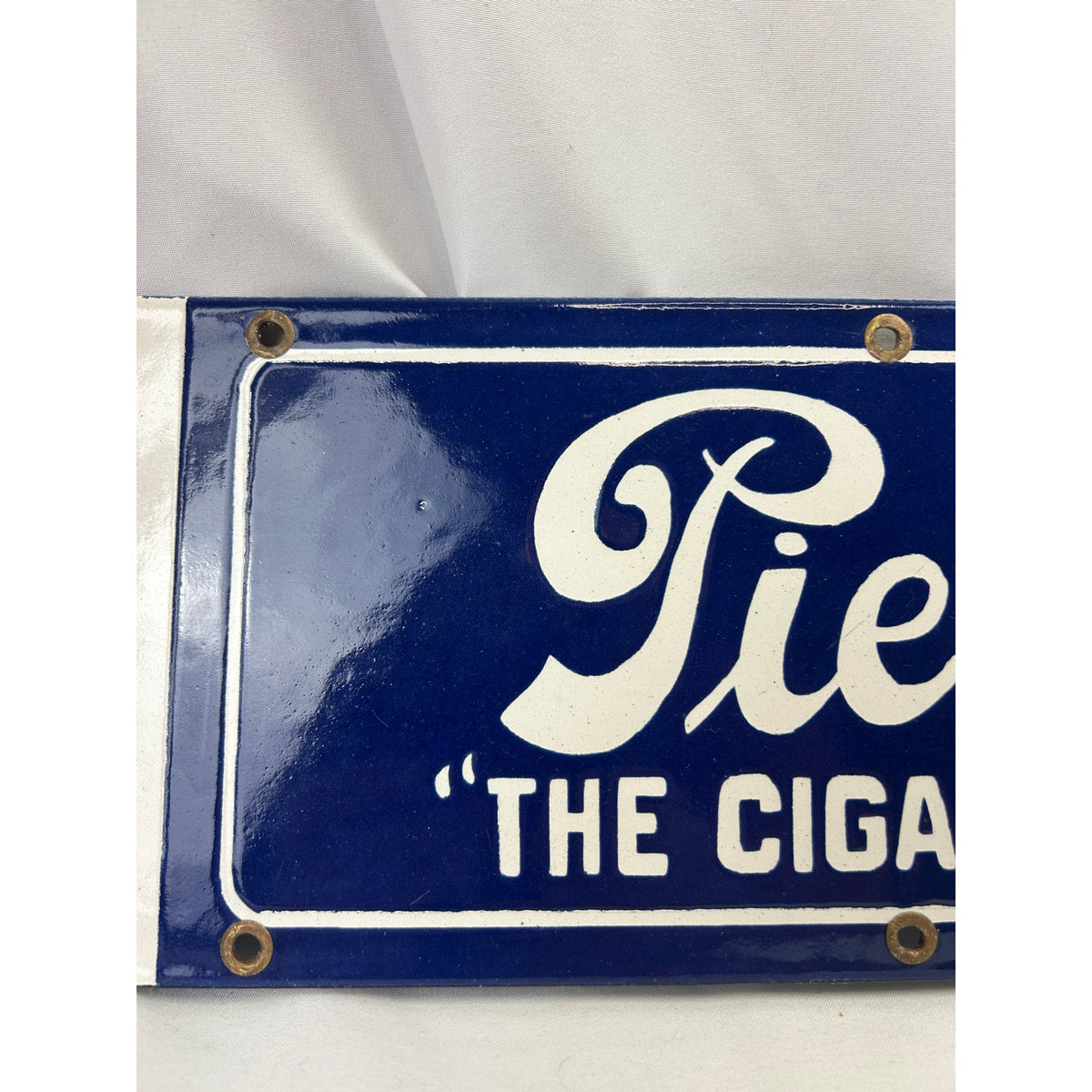 Piedmont Cigarettes Brunswick Billiards Porcelain Advertising Sign 30 Inch