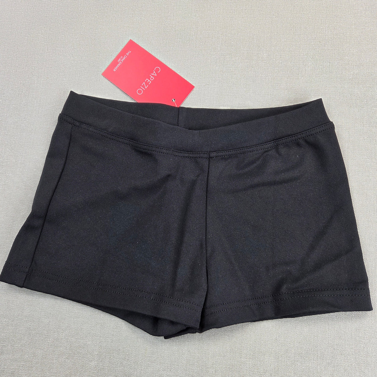 Capezio Girls Medium Team Basics Boy Cut Low Rise Dance Shorts Black TB113C NWT