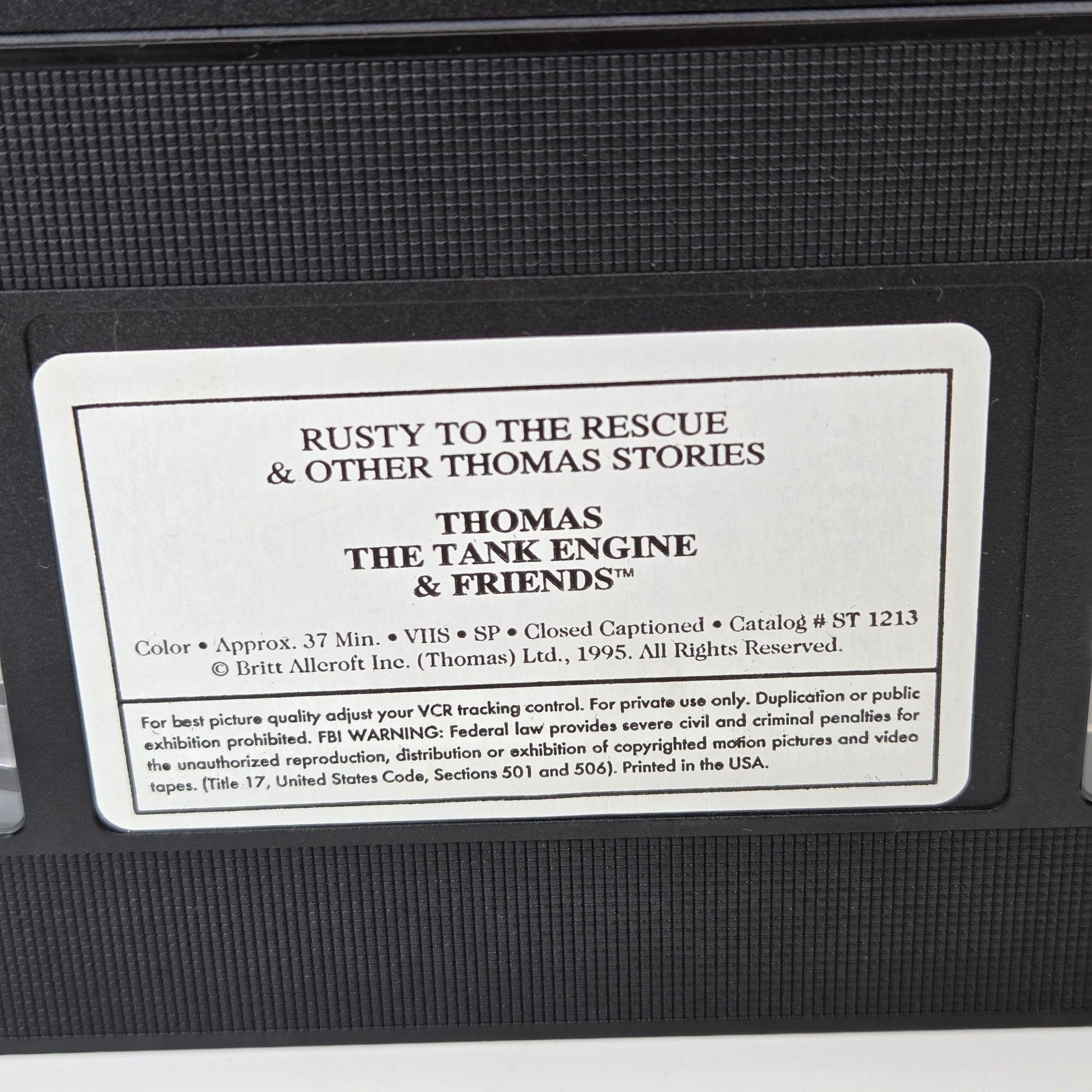 Thomas Tank Engine Rusty To The Rescue VHS George Carlin 1995 ST1213 Tape