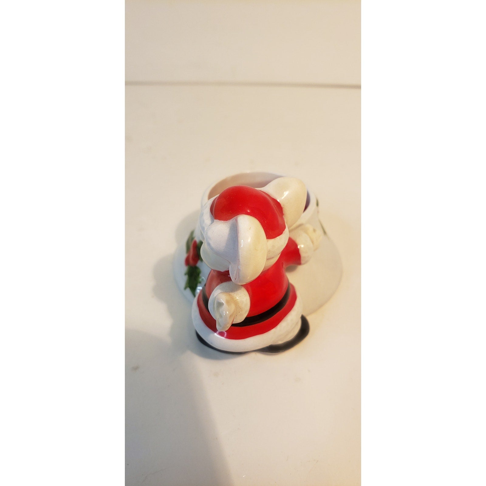 Vintage Fitz & Floyd Santa Mouse Candle Holder 1978 Hand Painted Japan
