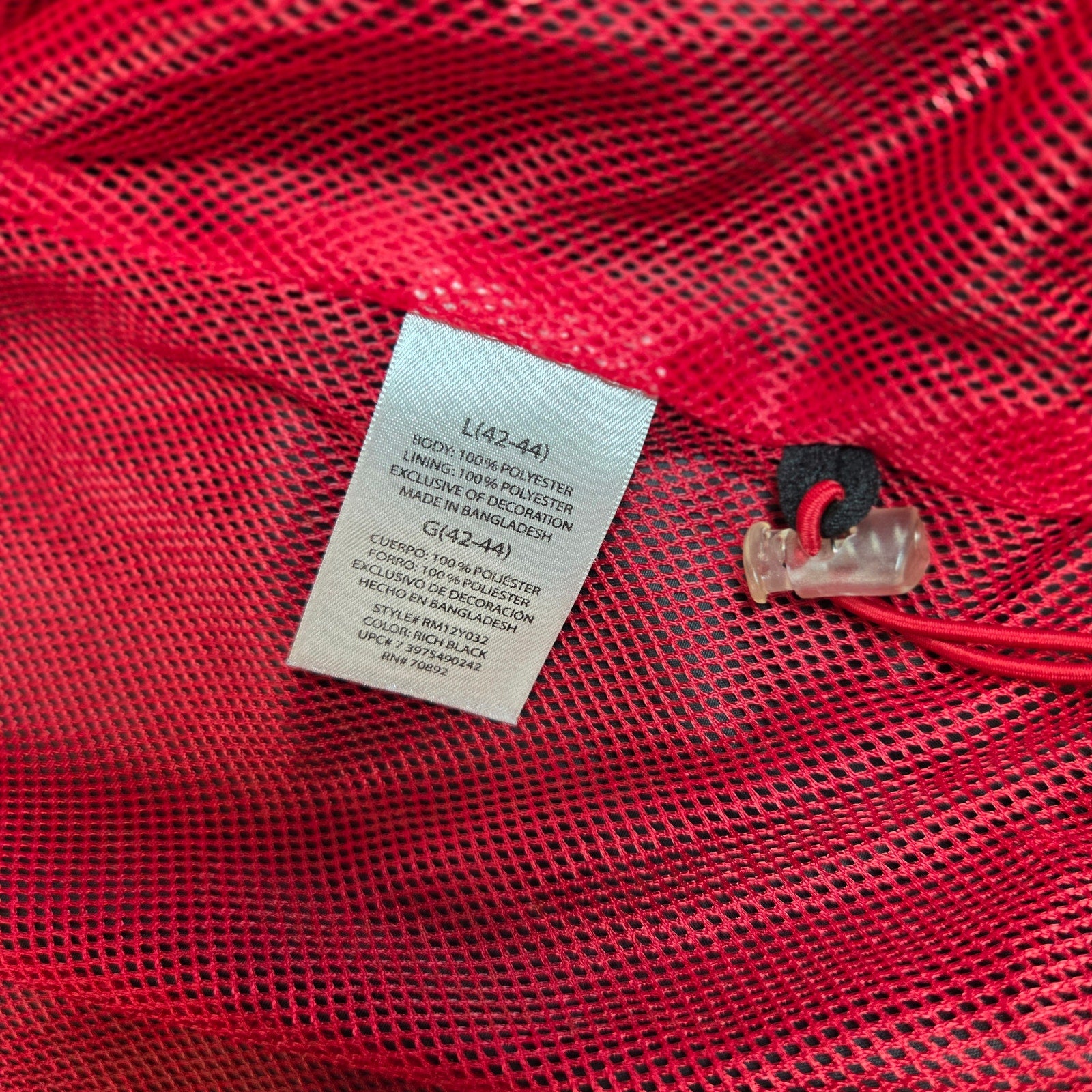 Starter Lightweight Windbreaker Jacket Gray Red Mesh L 42-44 Full Zip