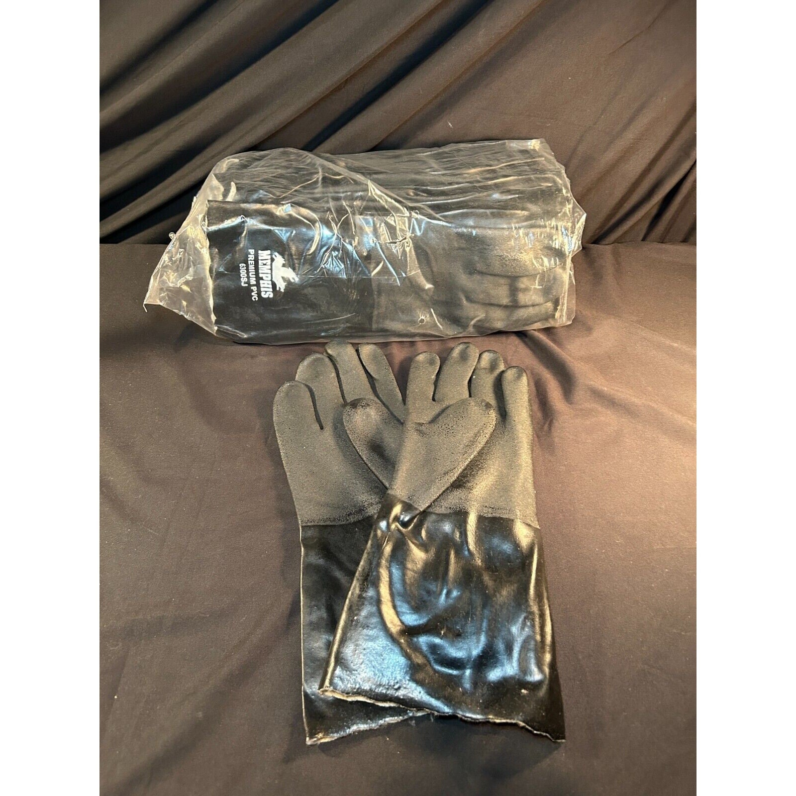 Memphis Premium PVC MCR 14" Chem Resistant Gloves 80%PVC 20%Cotton MFR#6300SJ