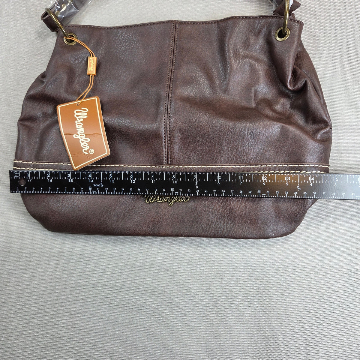 Wrangler WG20-918CF Hobo Shoulder Handbag Vegan Leather Solid Coffee NWT