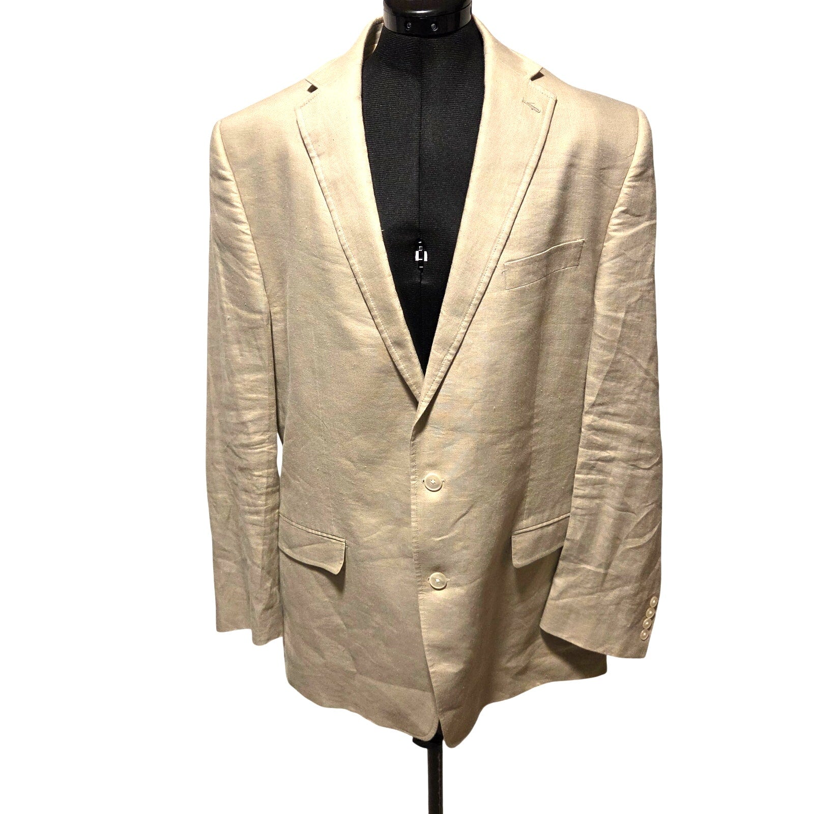 Lauren Ralph Lauren Mens Linen Blazer 44XL Tan Sport Coat 2 Button Jacket