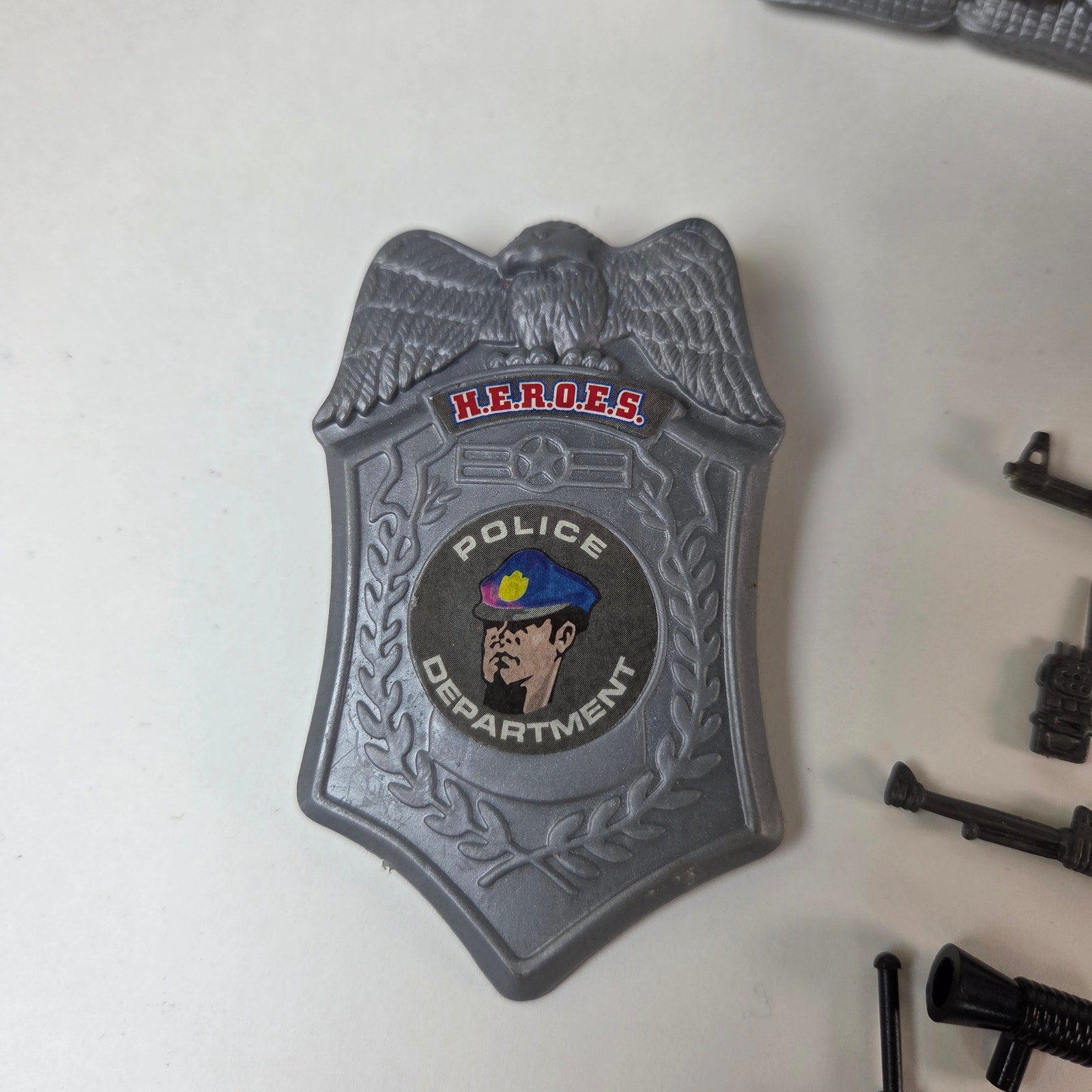 Chap Mei Police SWAT Action Figure w Weapons Gear Mixed Accessory Lot