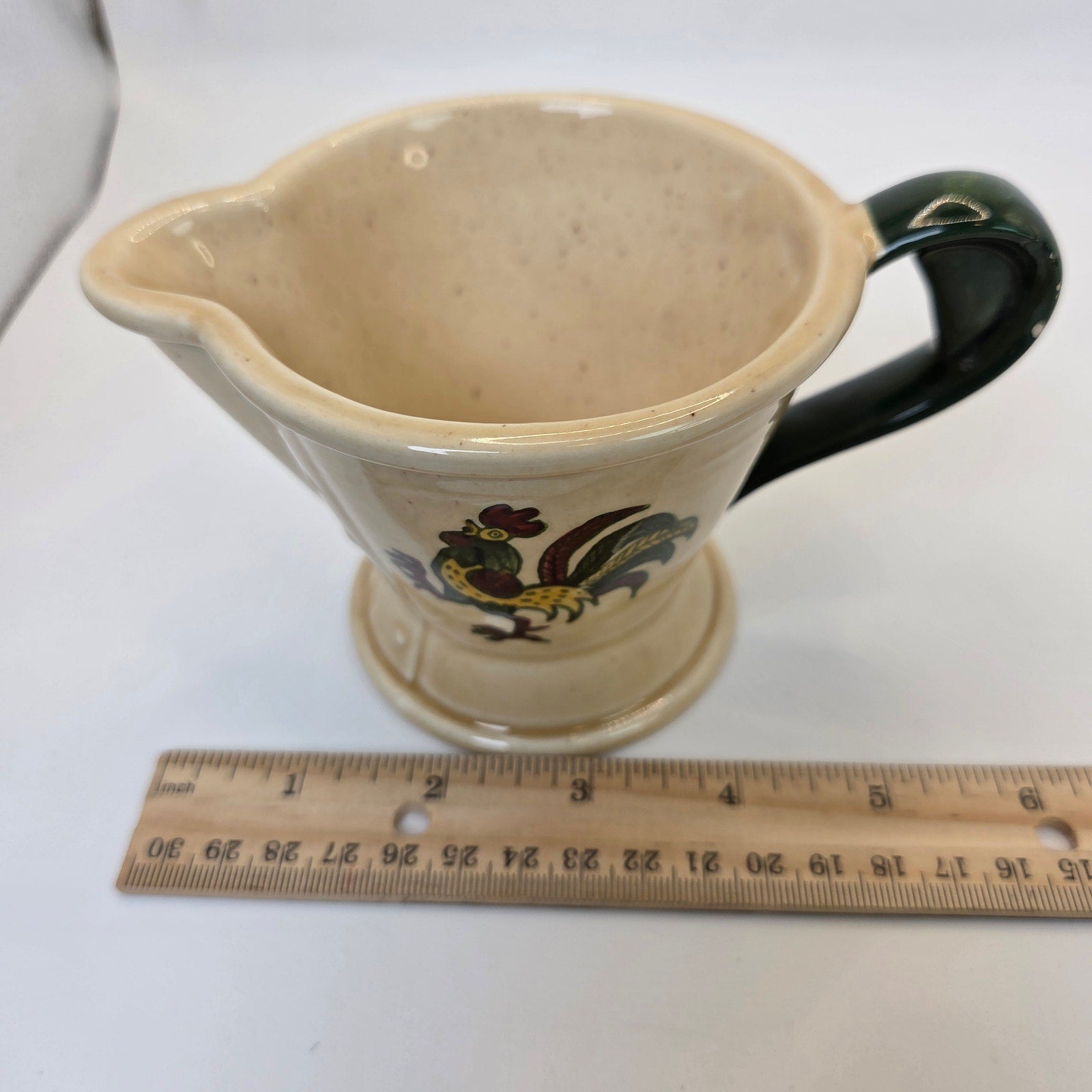Metlox Poppytrail Rooster Creamer Pitcher Vintage California Pottery Chipped