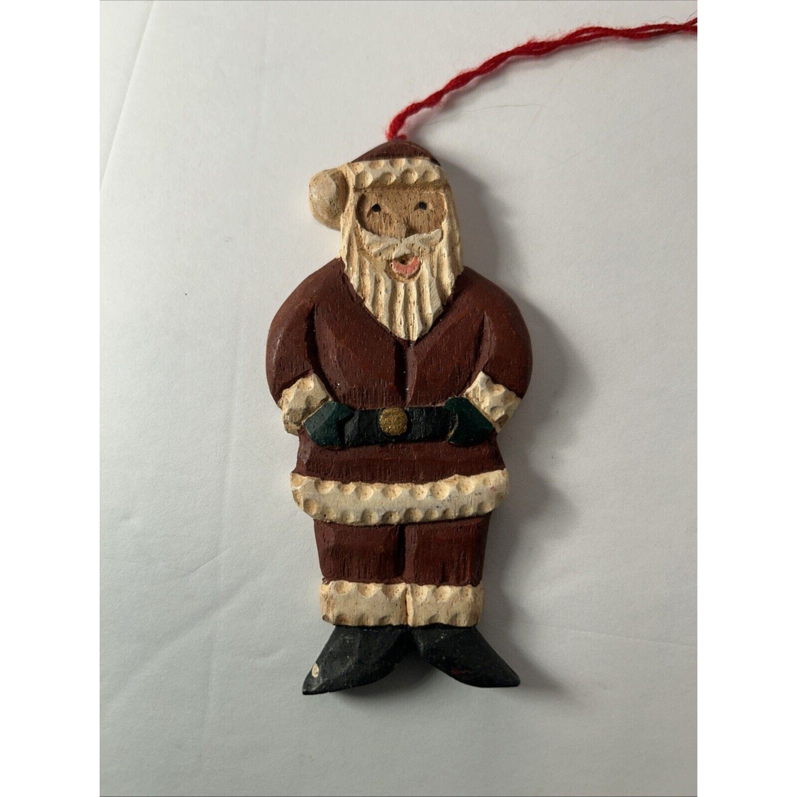 Santa Ornament & Pin Lot – Clay Face Ornament, Wood Santa, Porcelain Santa Pin
