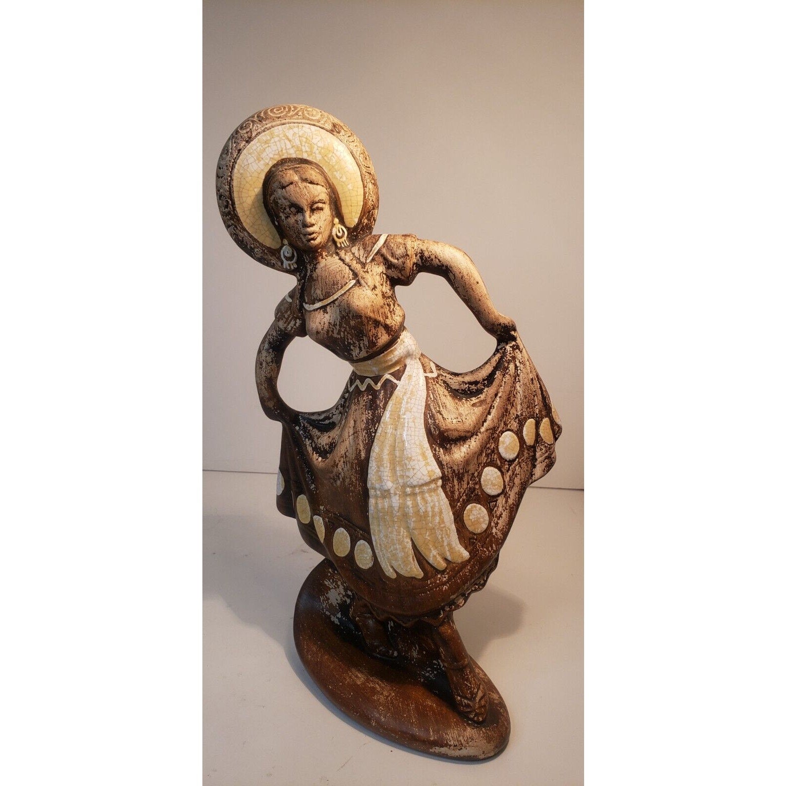 Vintage 1950s Treasure Craft Dancing Senorita Figurine 11.5" Ceramic Art