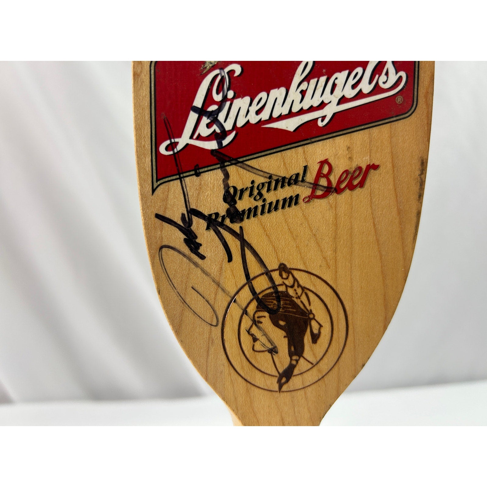 Leinenkugel's Jake Leinenkugel Signed Wood Beer Paddle Breweriana Advertising