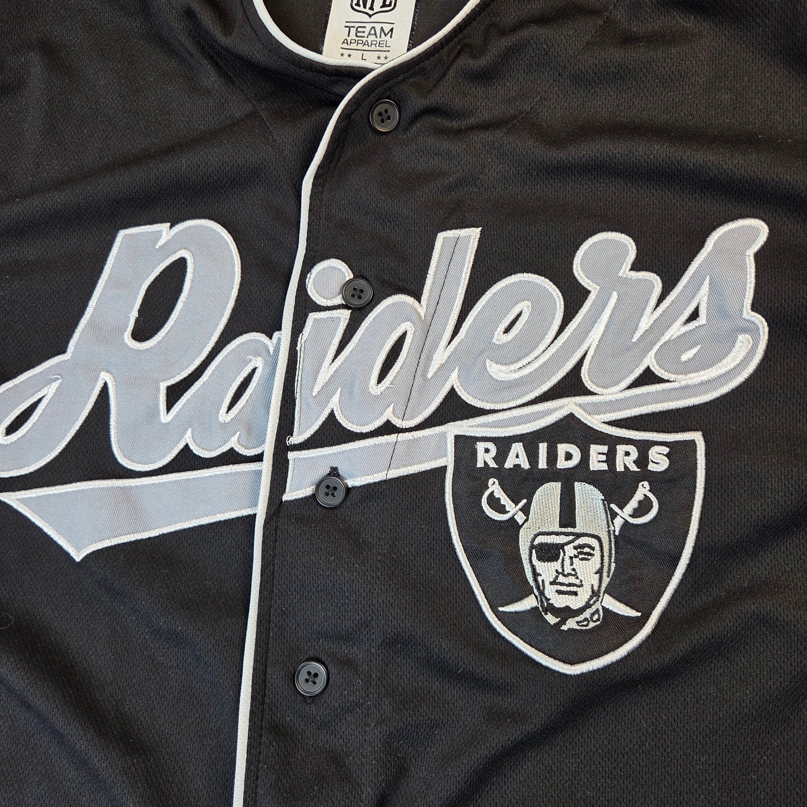 Las Vegas Raiders NFL Team Apparel Baseball Style Jersey Size Large