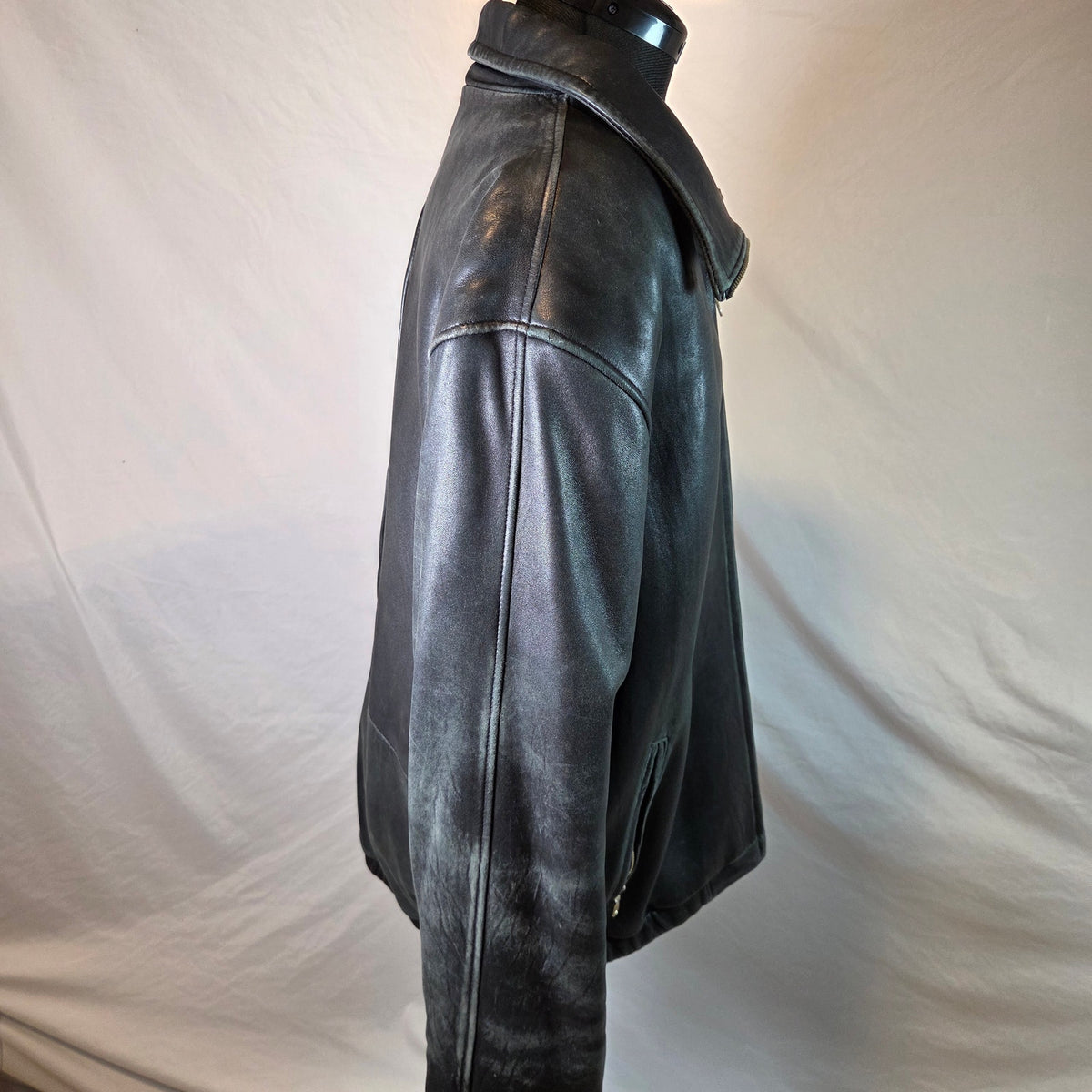 Marc New York Andrew Marc Leather Jacket Mens XL Thermolite Full Zip Black