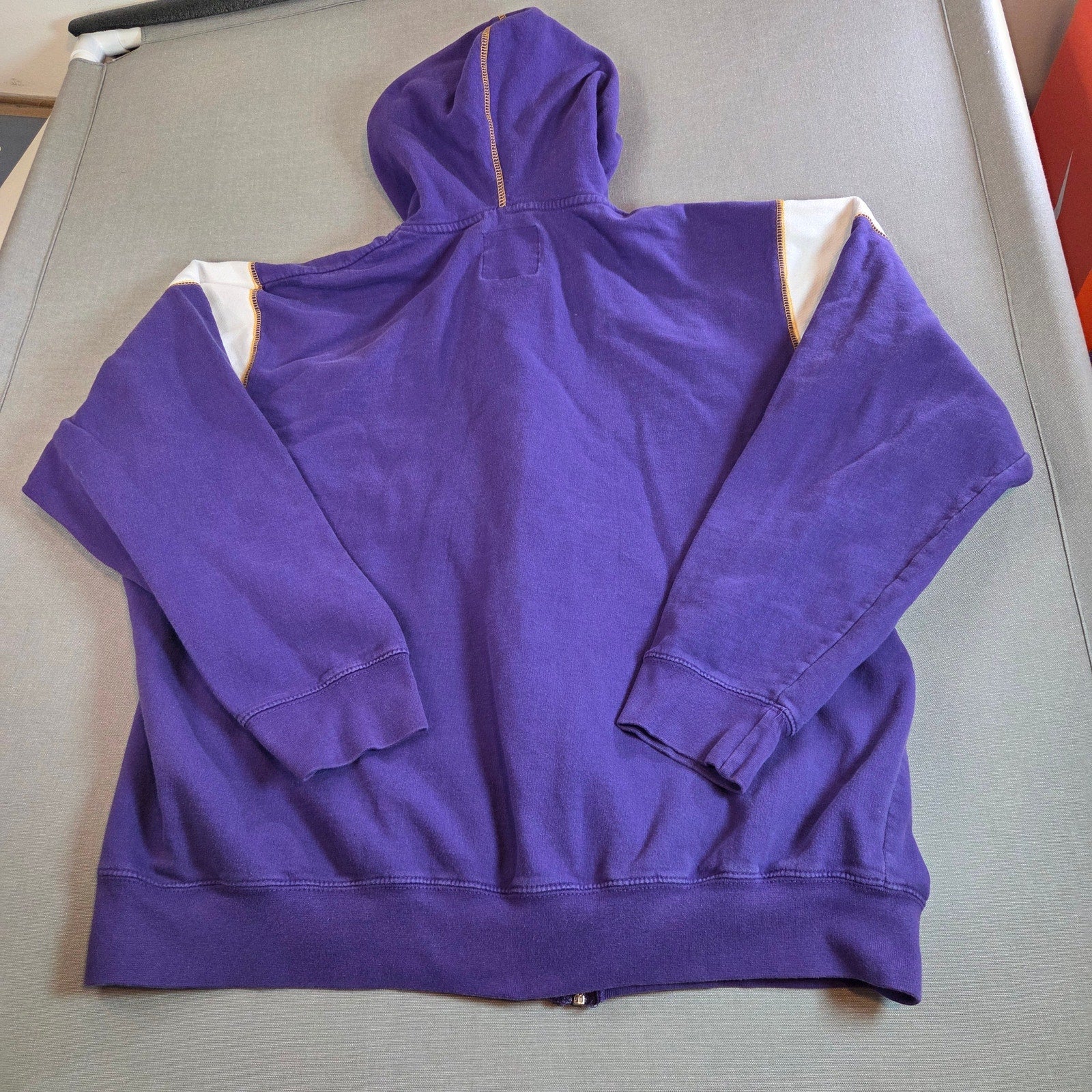 NFL Team Apparel Vikings 2XL Purple Full Zip Hoodie Yellow Lined