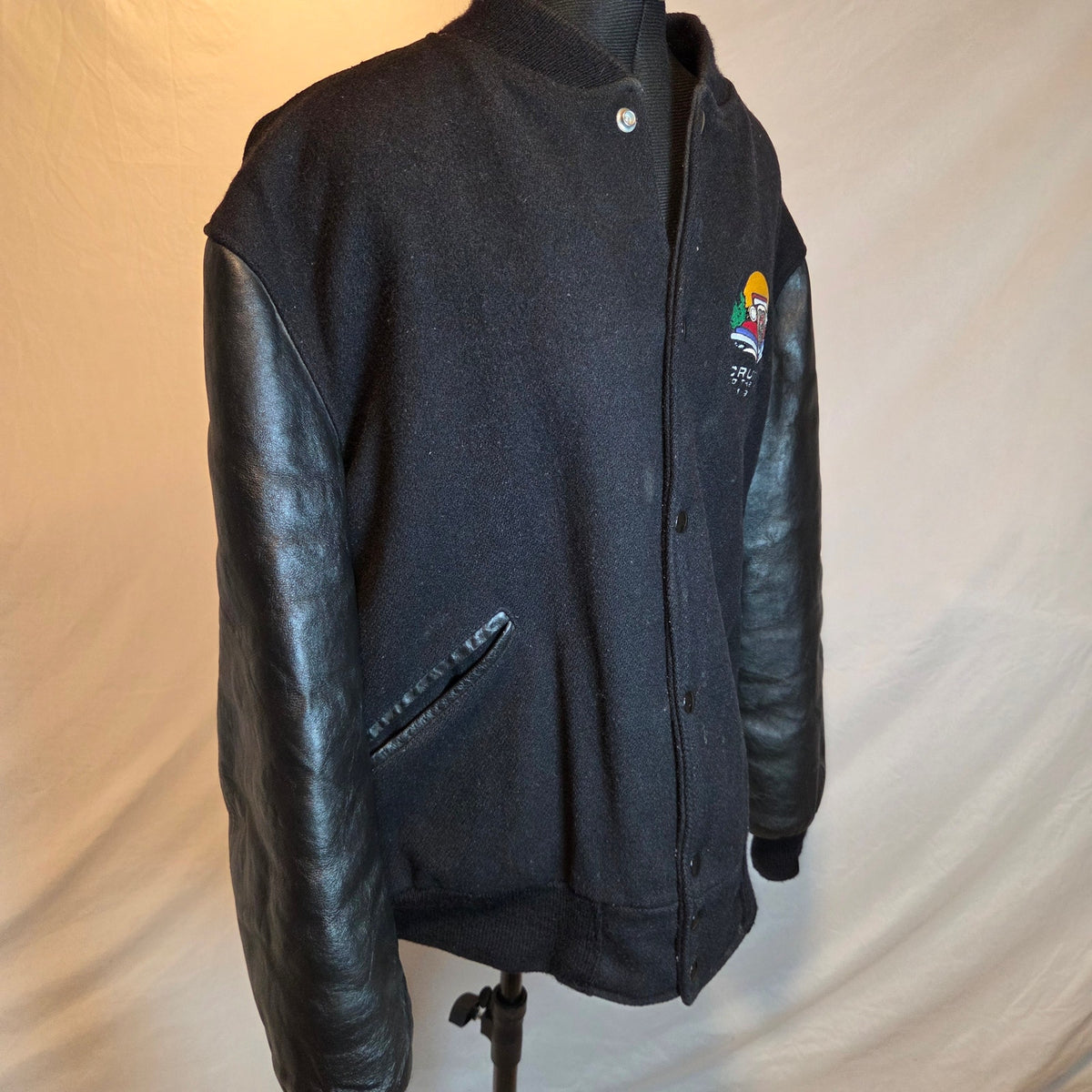 Vintage 1996 Butwin Cruisin' To The Lakes Varsity Leather Wool Jacket XL