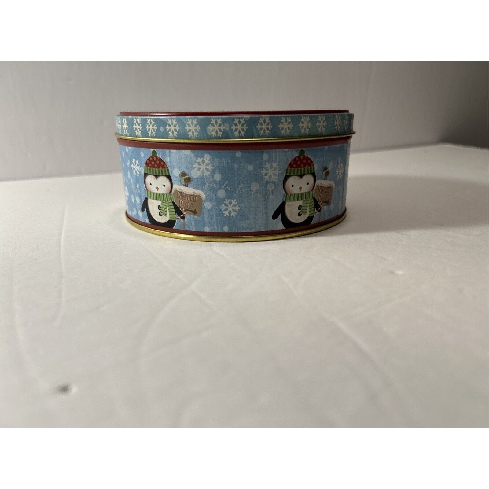 2 Christmas Themed Tin Containers