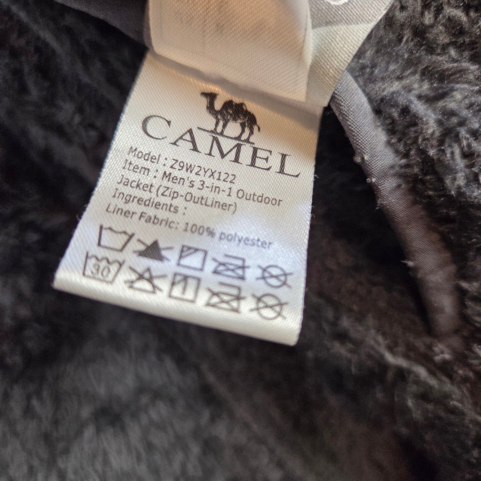 Camel Outdoor Men’s 3-in-1 Hooded Parka Jacket L Gray Zip-Out Faux Fur Liner