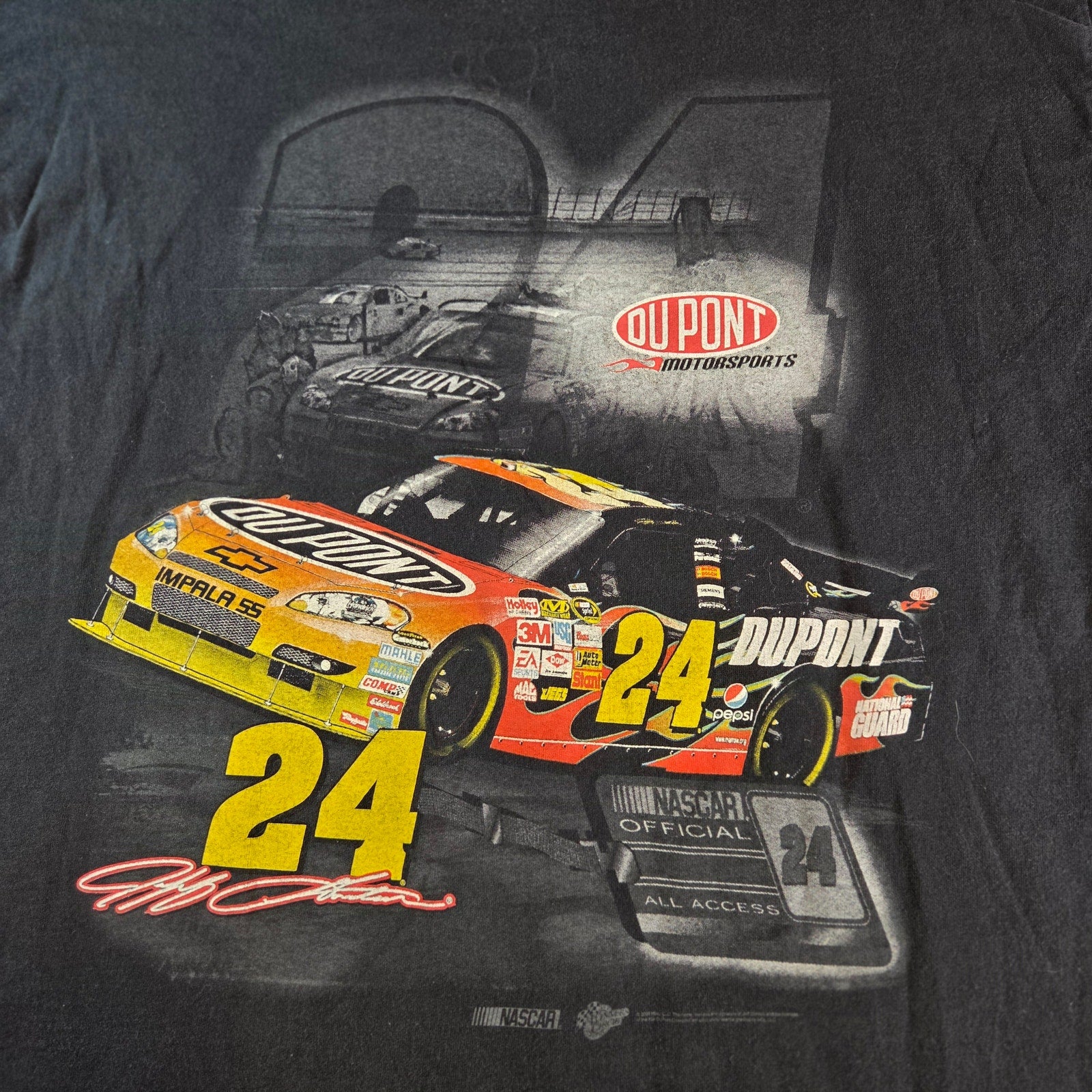 Jeff Gordon #24 DuPont NASCAR Winner’s Circle Graphic Tee Shirt XL Black
