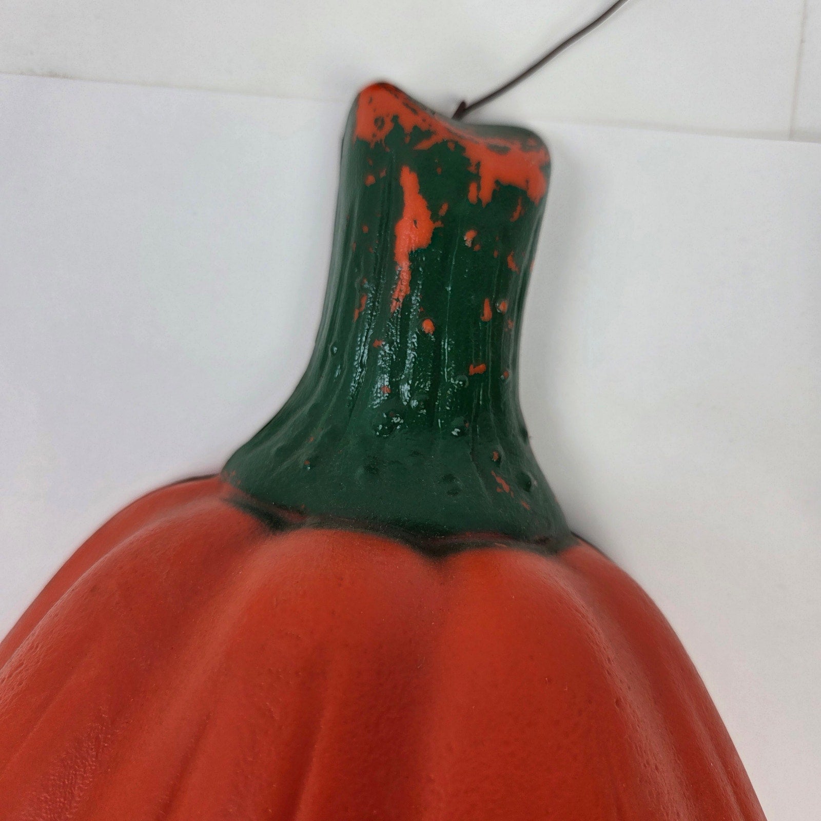 Vintage 22" Blow Mold Jack O Lantern Pumpkin 2 Piece Halloween Unmarked