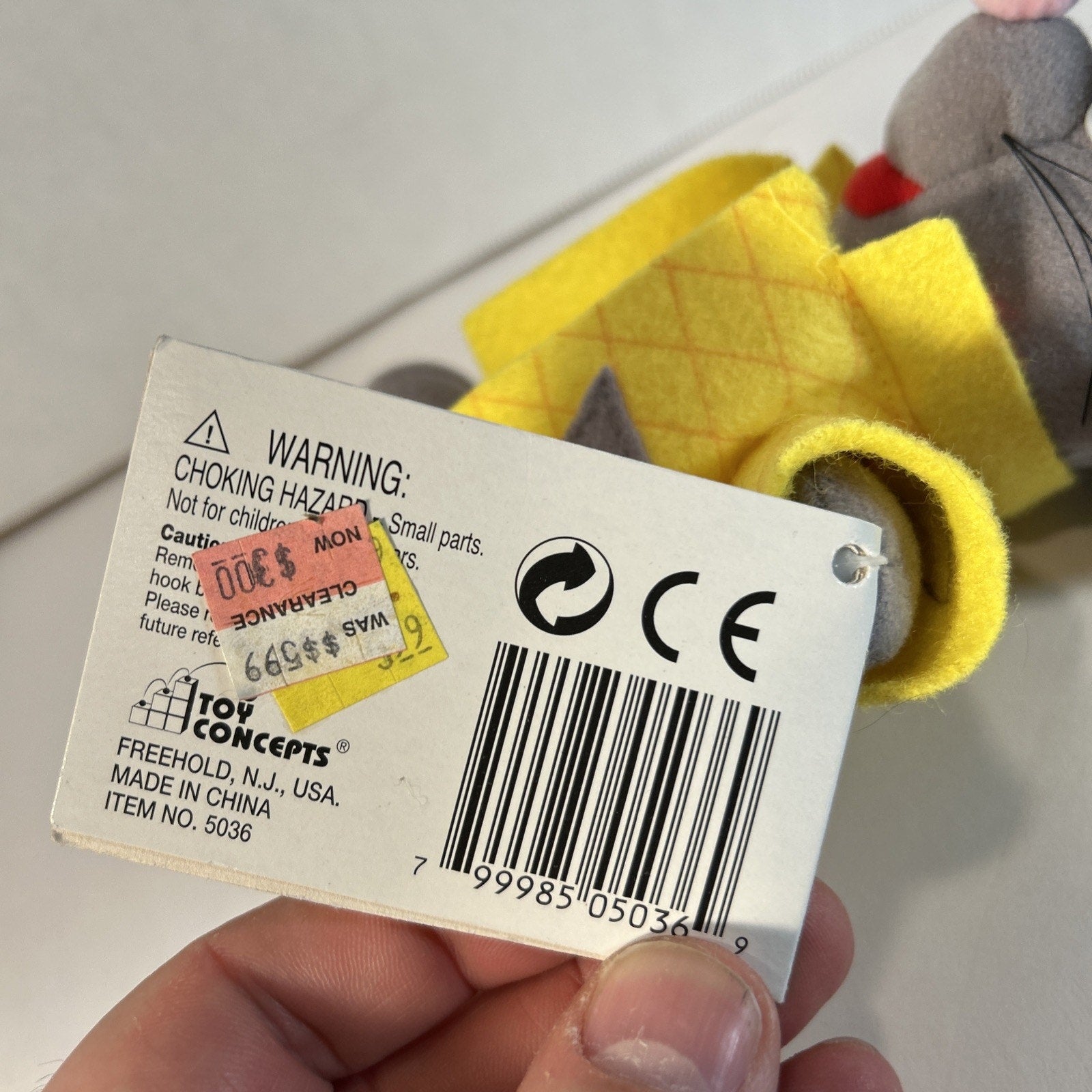Chattering Critter Mouse Wearing a Yellow Shirt and a Black Hat