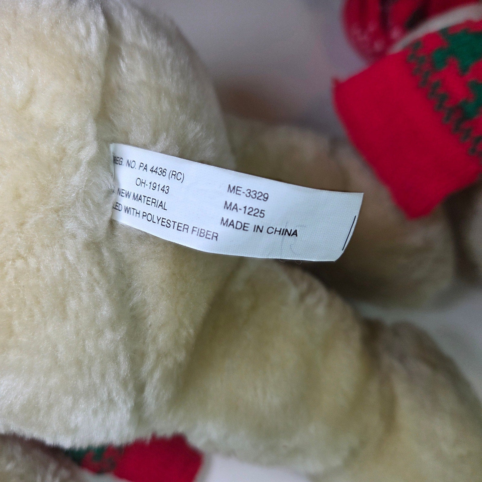 Pair of Christmas Animated Plush Bears Red Hat Scarf Holiday Stuffed Animals,n ;plkpl;