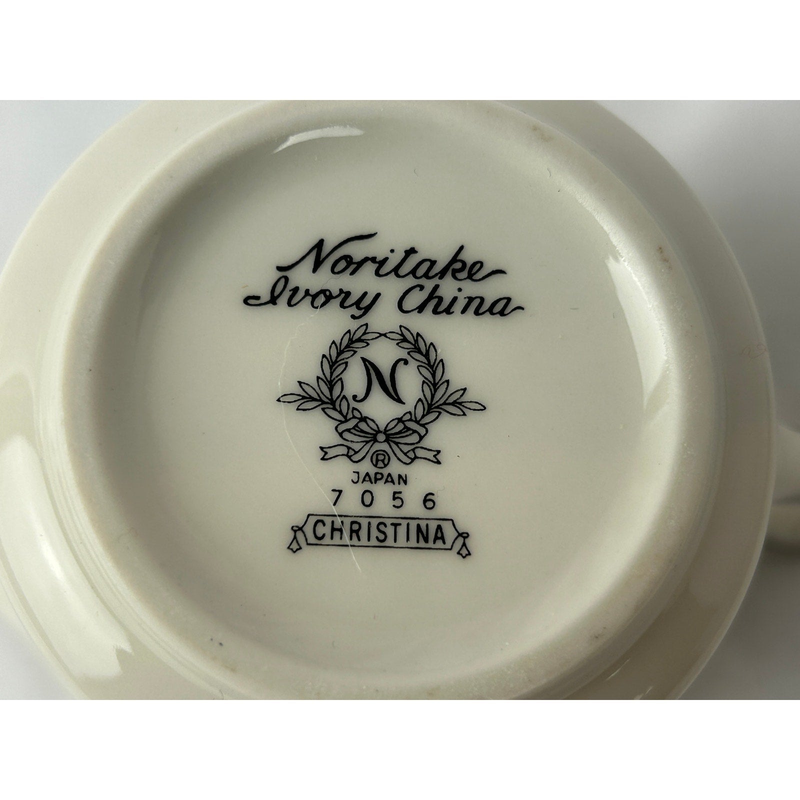 Noritake Christina 7056 Ivory China Creamer Floral Silver Trim Japan