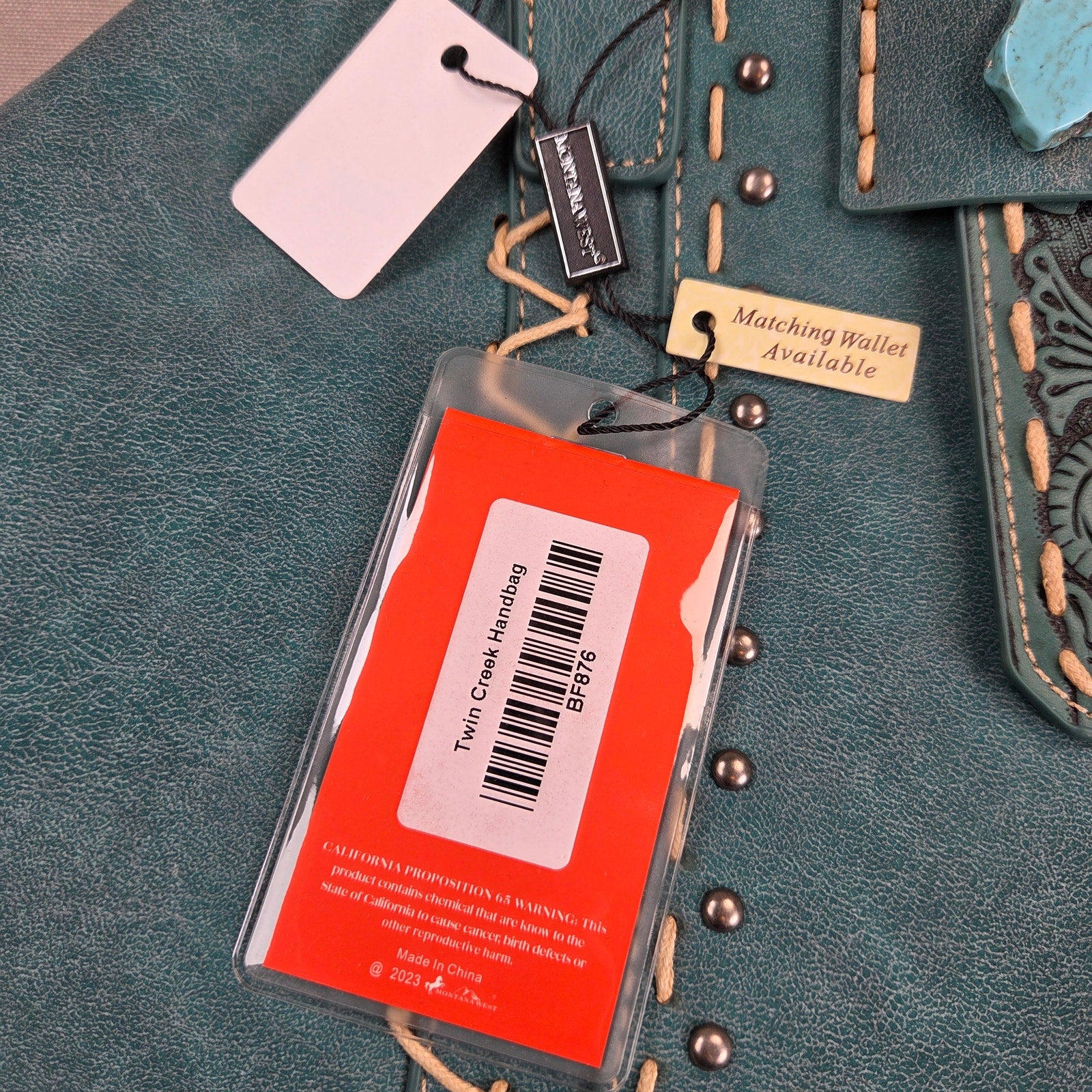 Montana West Twin Creek BF876 Western Turquoise Stone Tote Handbag NWT 2023