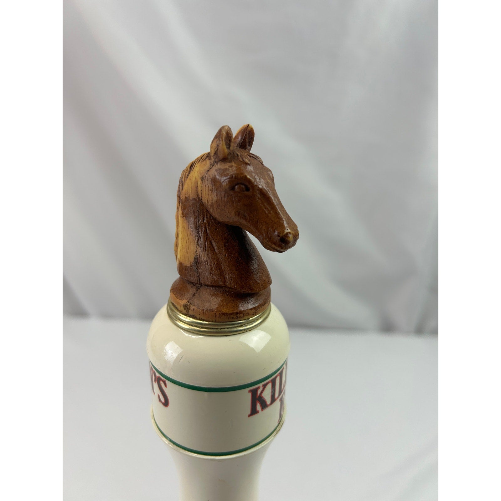 George Killian's Irish Red Horse Head Ceramic Wood Beer Tap Handle 12in