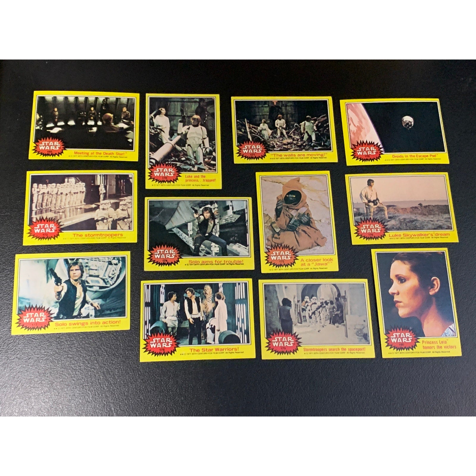 1977 Topps Star Wars Series 3 Yellow Border Complete 66 Card Set With Stickers