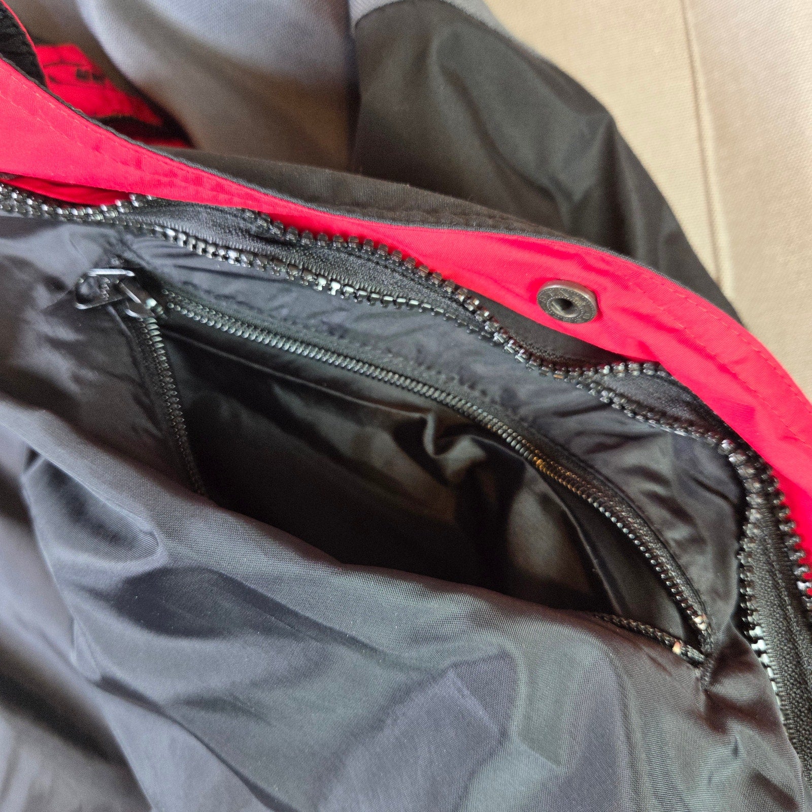Columbia Bugaboo Jacket Mens XL Gray Red Nylon Shell Only Vintage