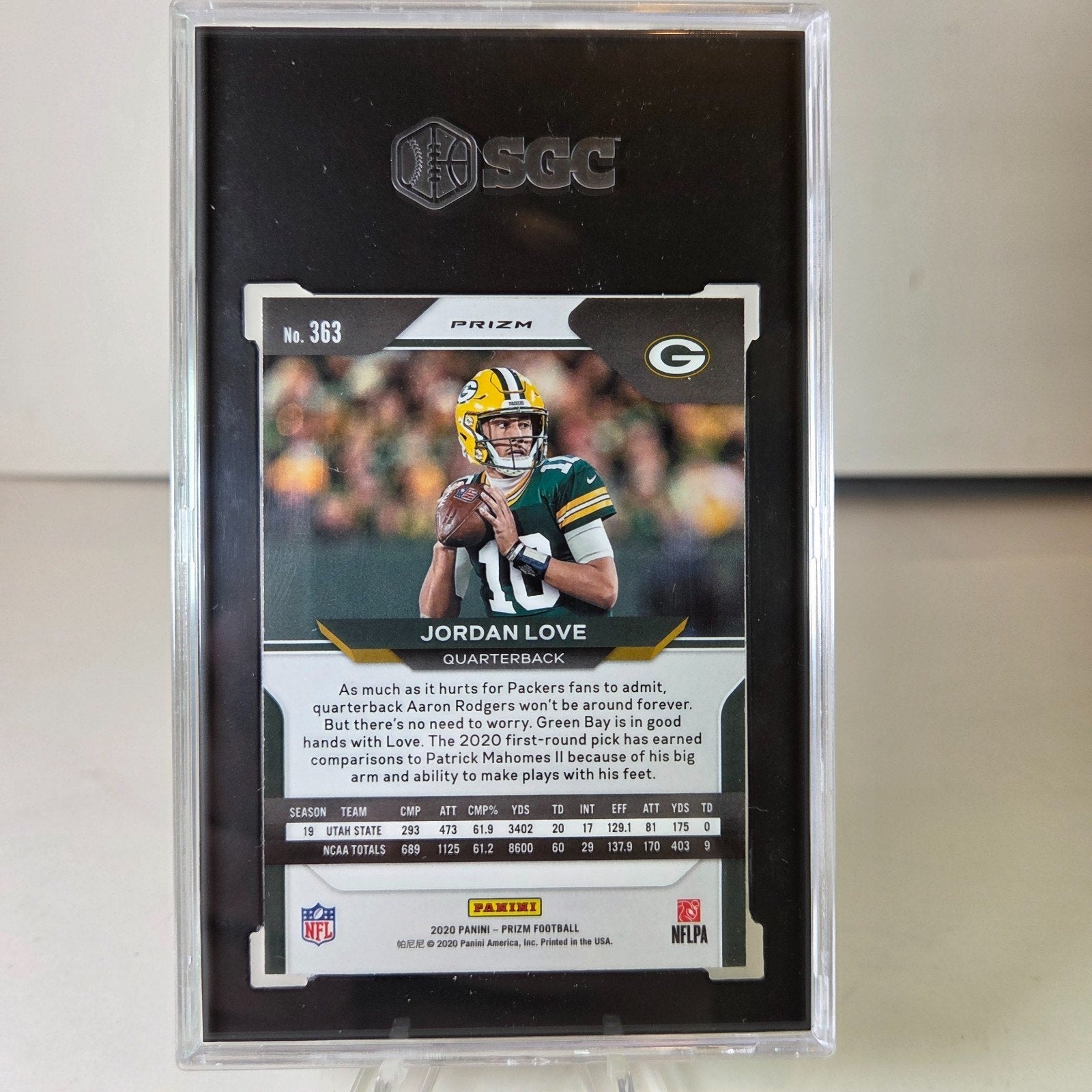 2020 Panini Prizm Jordan Love No Huddle Variation #363 SGC 10 Rookie RC