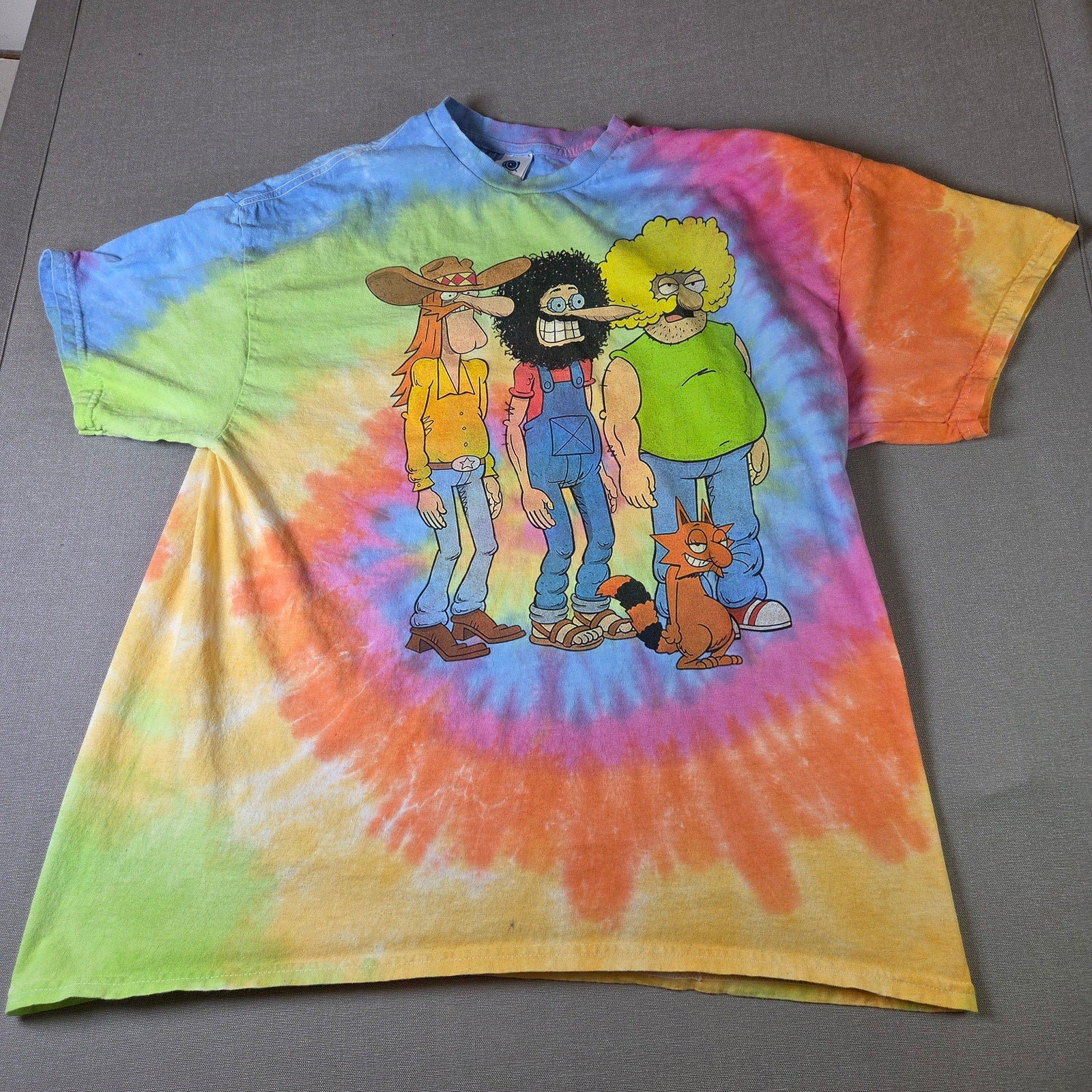 Colortone Fabulous Furry Freak Brothers Tie Dye T Shirt Vintage 90s XL
