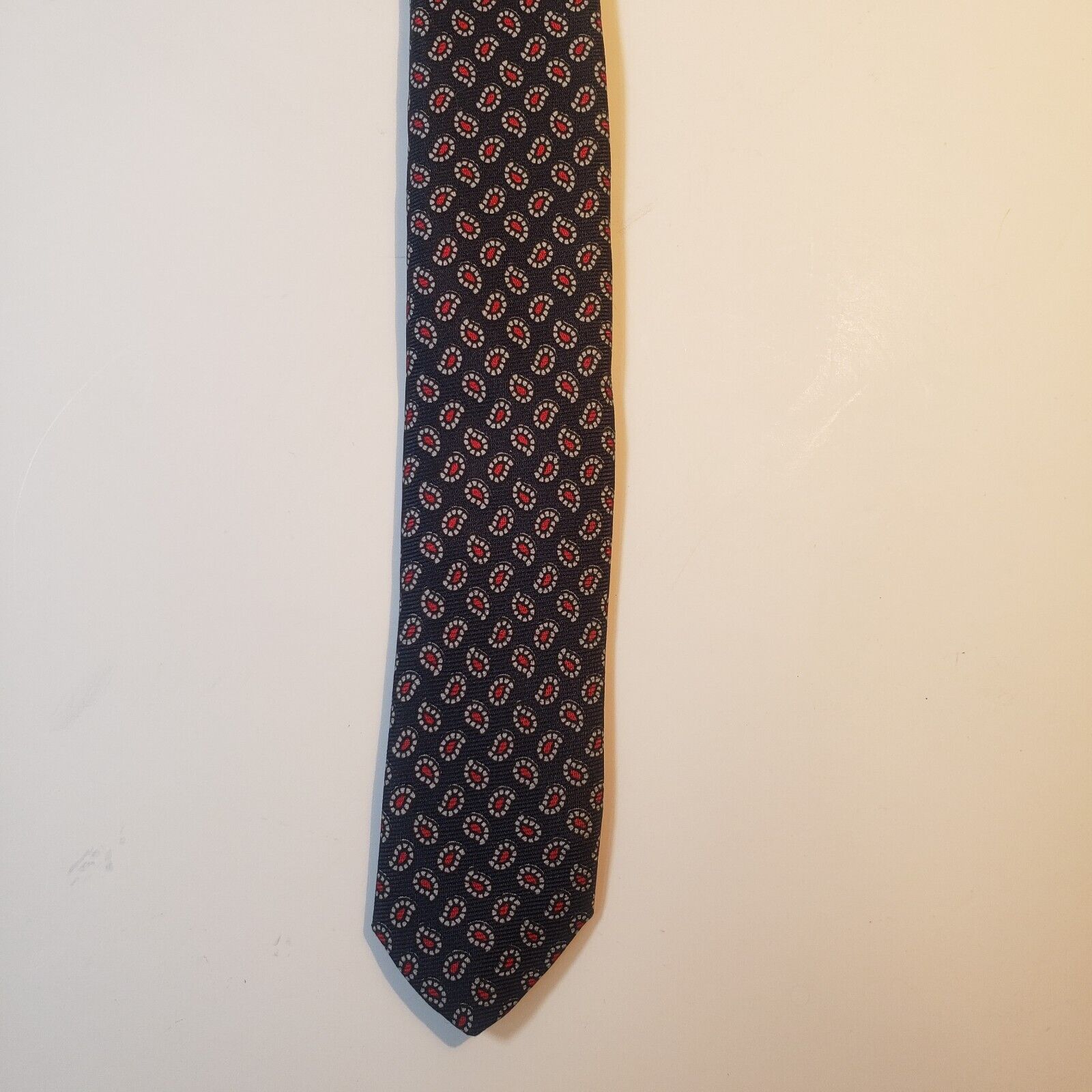 Joseph A Banks Black Geometric Silk Tie Made in USA