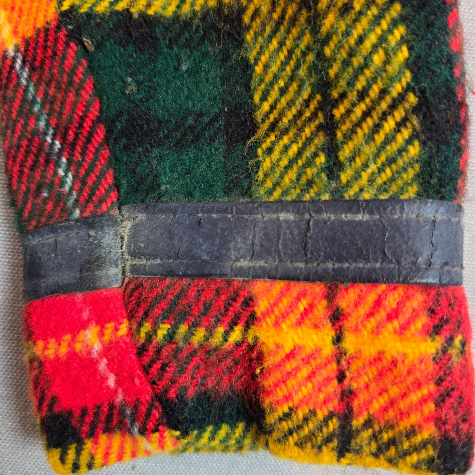 Vintage 60s 70s Girls Hooded Plaid Wool Blend Coat Belted Unbranded