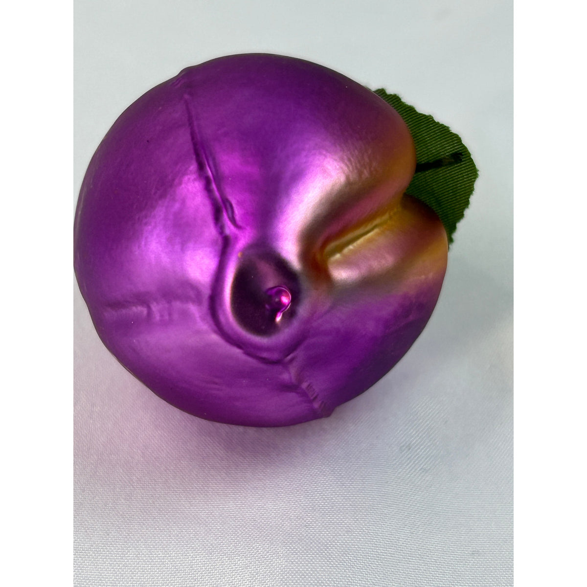 Vintage Inge-Glas Purple Plum Fruit Glass Christmas Ornament West Germany