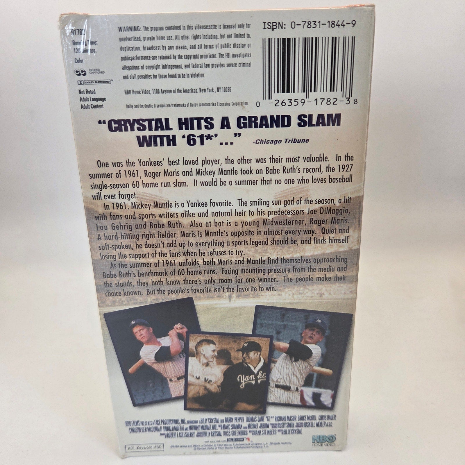 61* VHS Factory Sealed HBO Home Video 2001 Billy Crystal Yankees Baseball